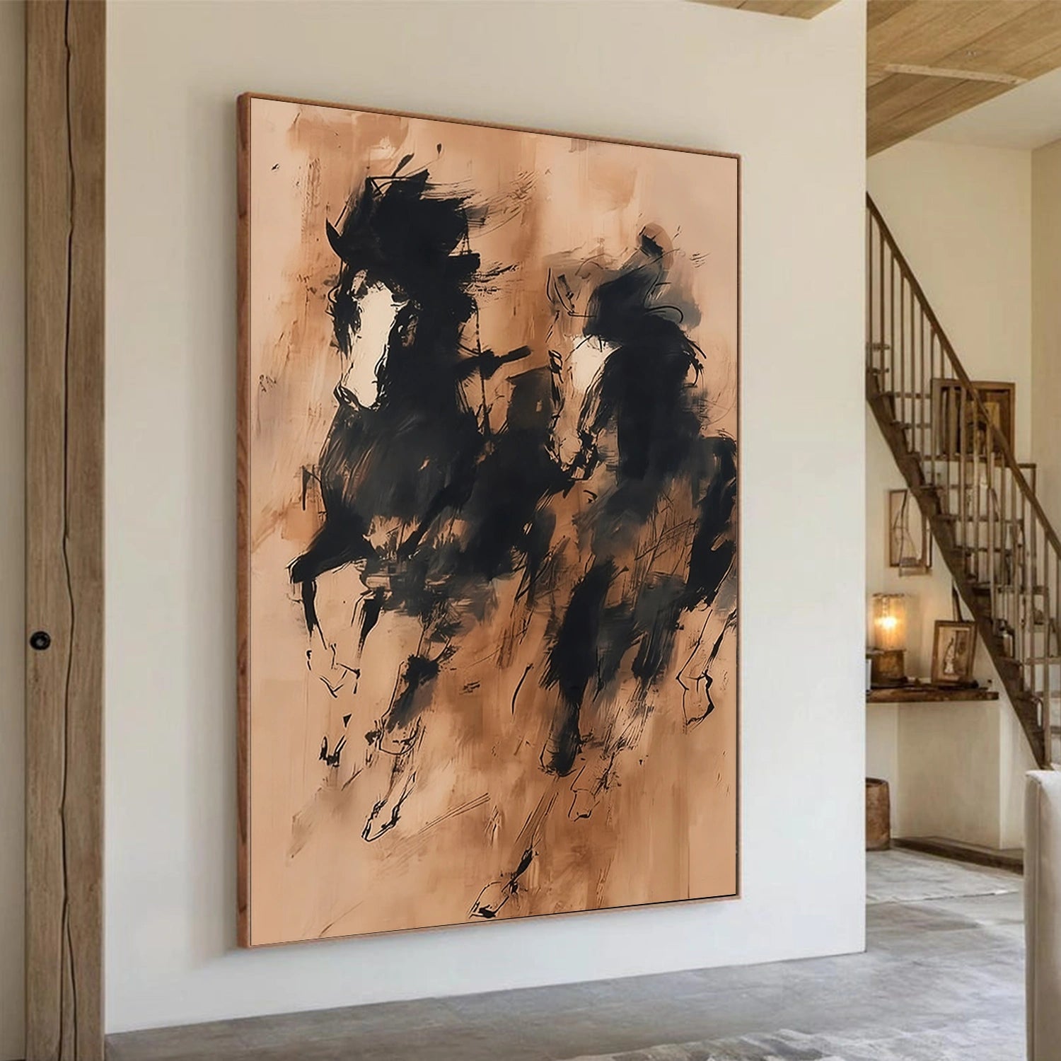 Abstract Animal Horse Canvas Art #AP205