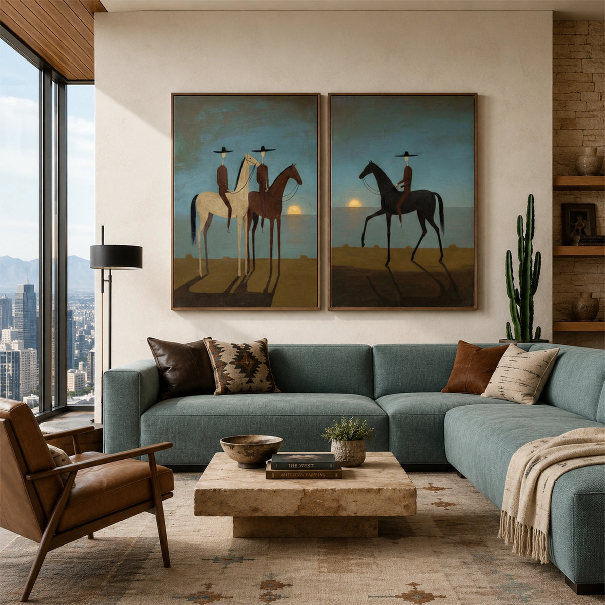 Western Figurative Art Set of 2 #VE149