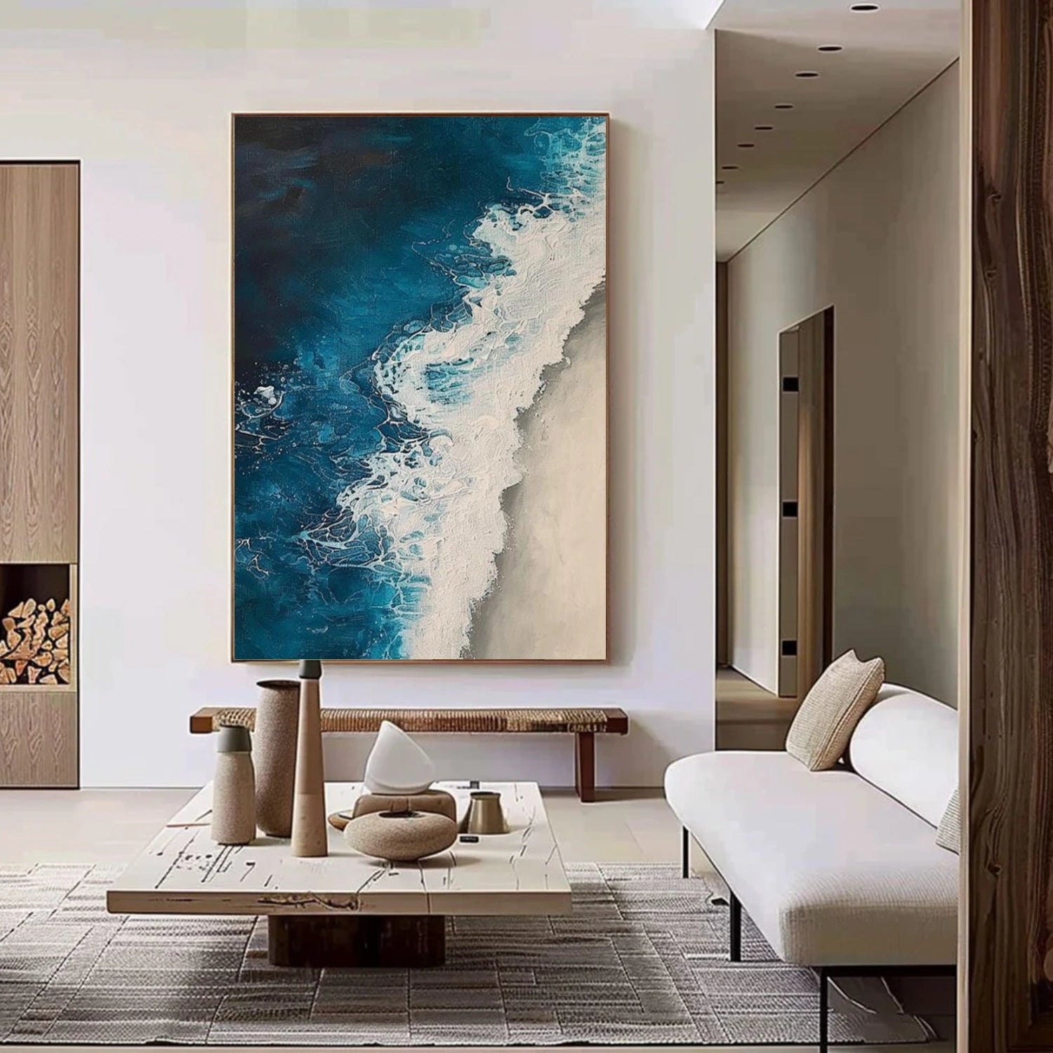 Ocean And Sky Abstract Textured Canvas Art #OS 309