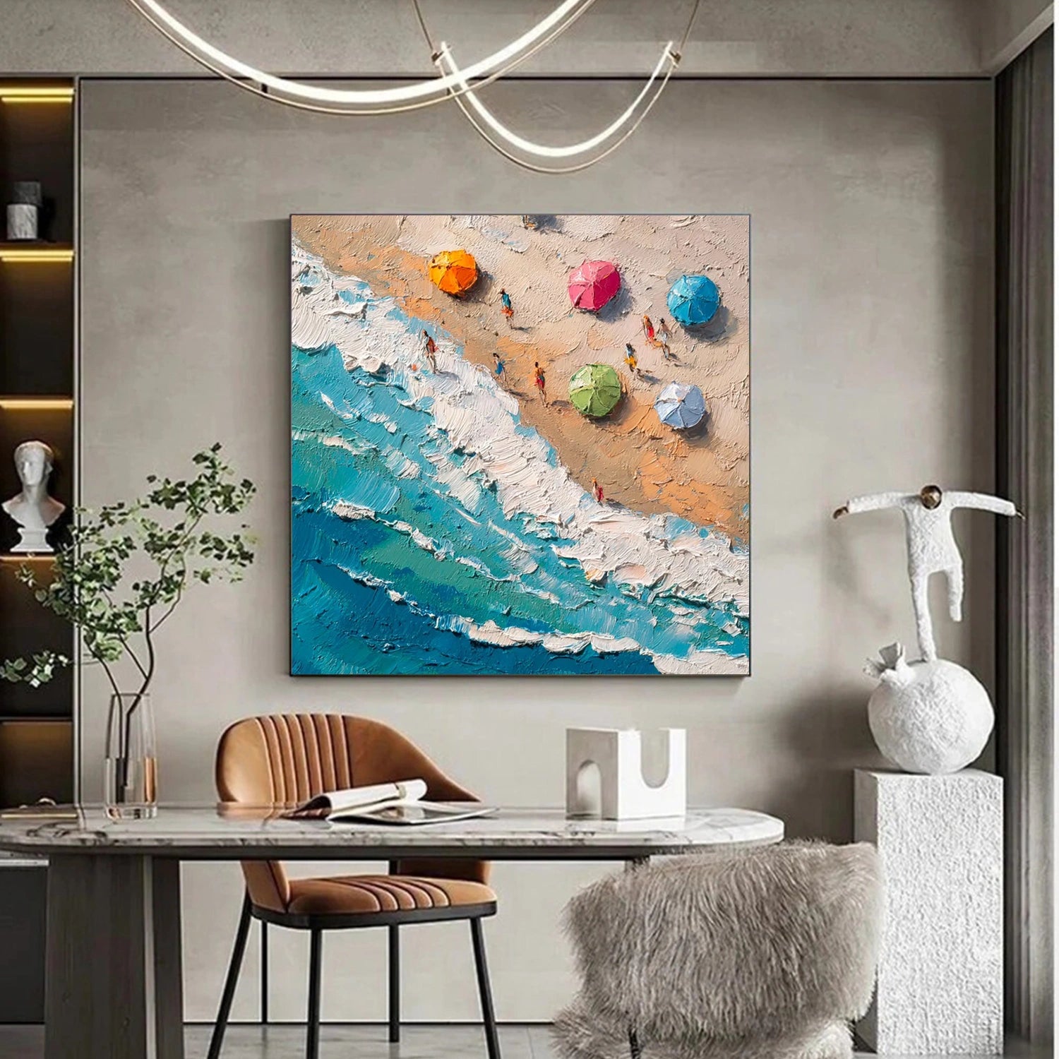 Ocean And Sky Abstract Texture Canvas Art #OS 273