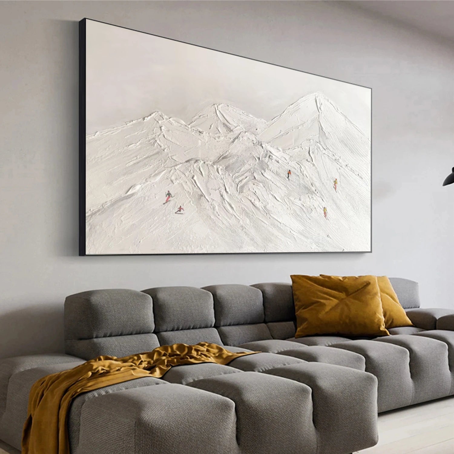 Skiing Sport Art Textured Painting Canvas # SA042