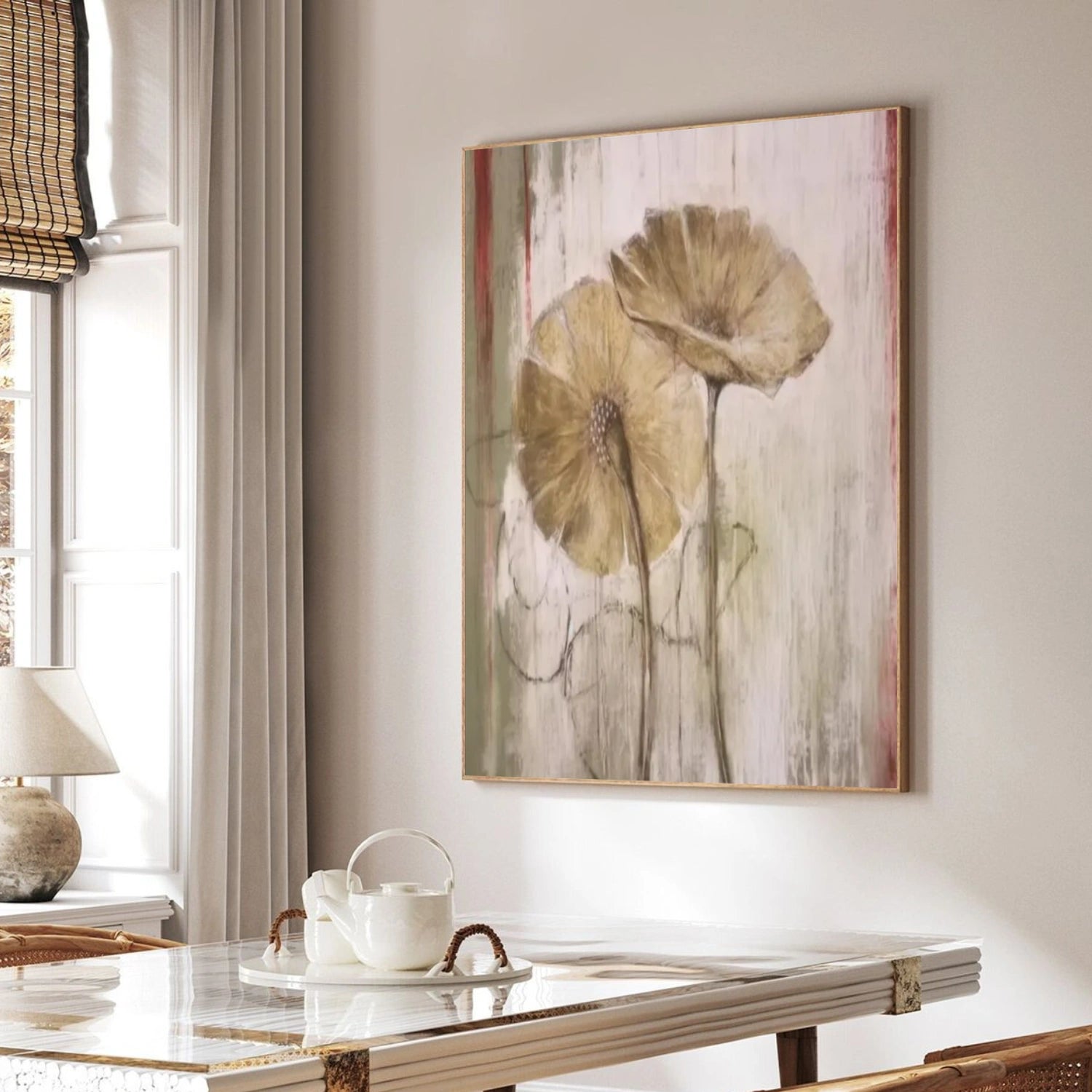 Flower & Tree Abstract Texture Canvas Art #FT 249