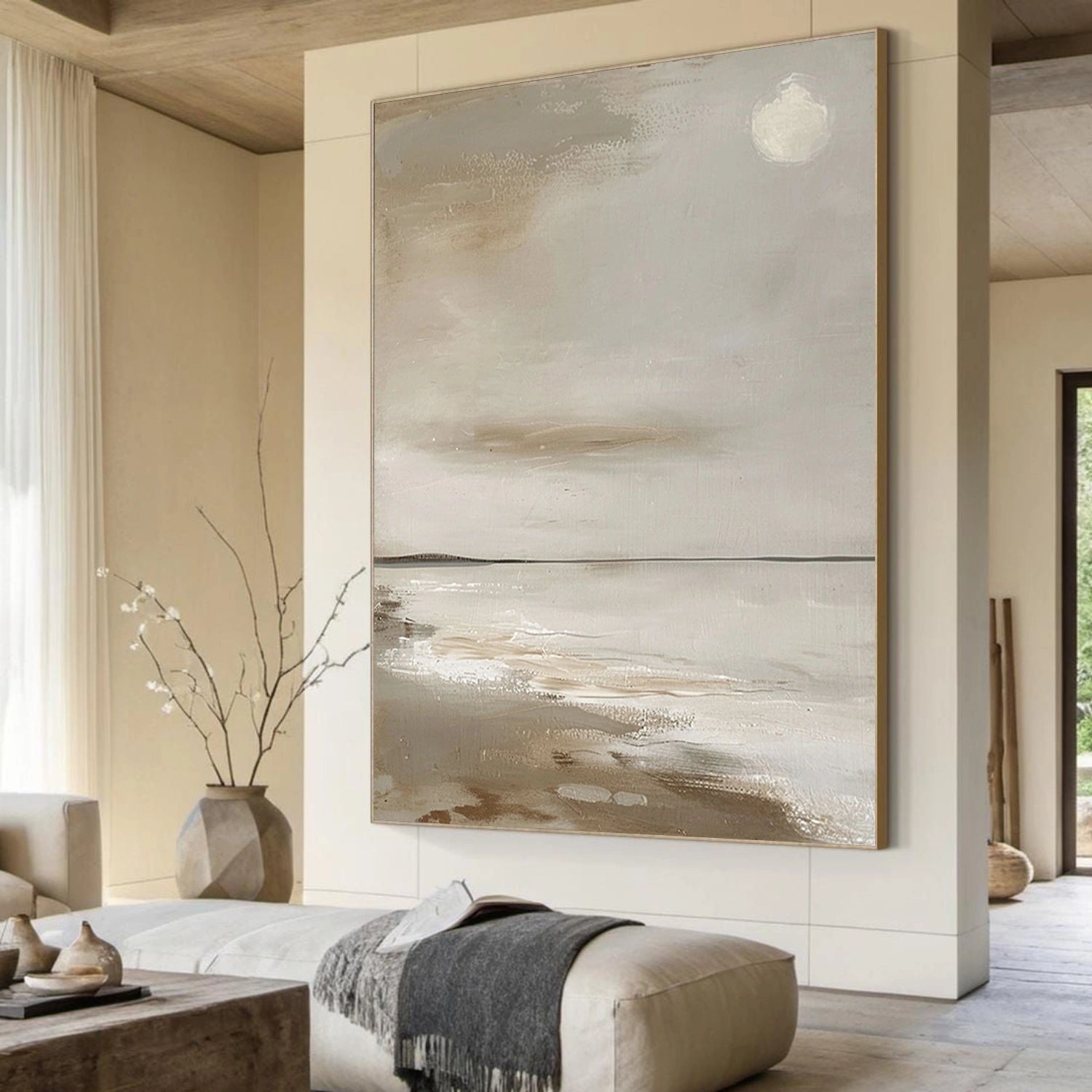 Ocean And Sky Abstract Texture Canvas Art #OS400