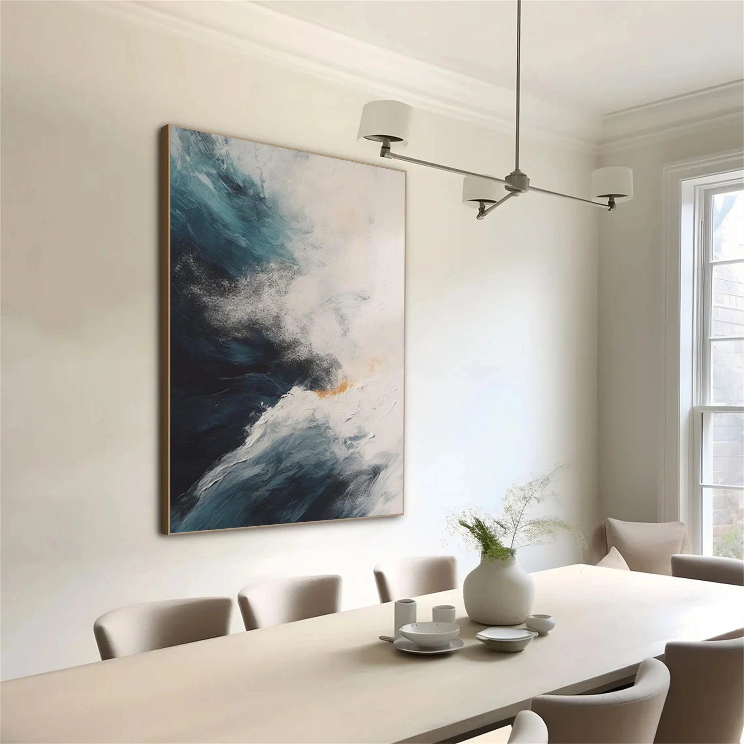 Ocean And Sky Abstract Texture Canvas Art #OS395