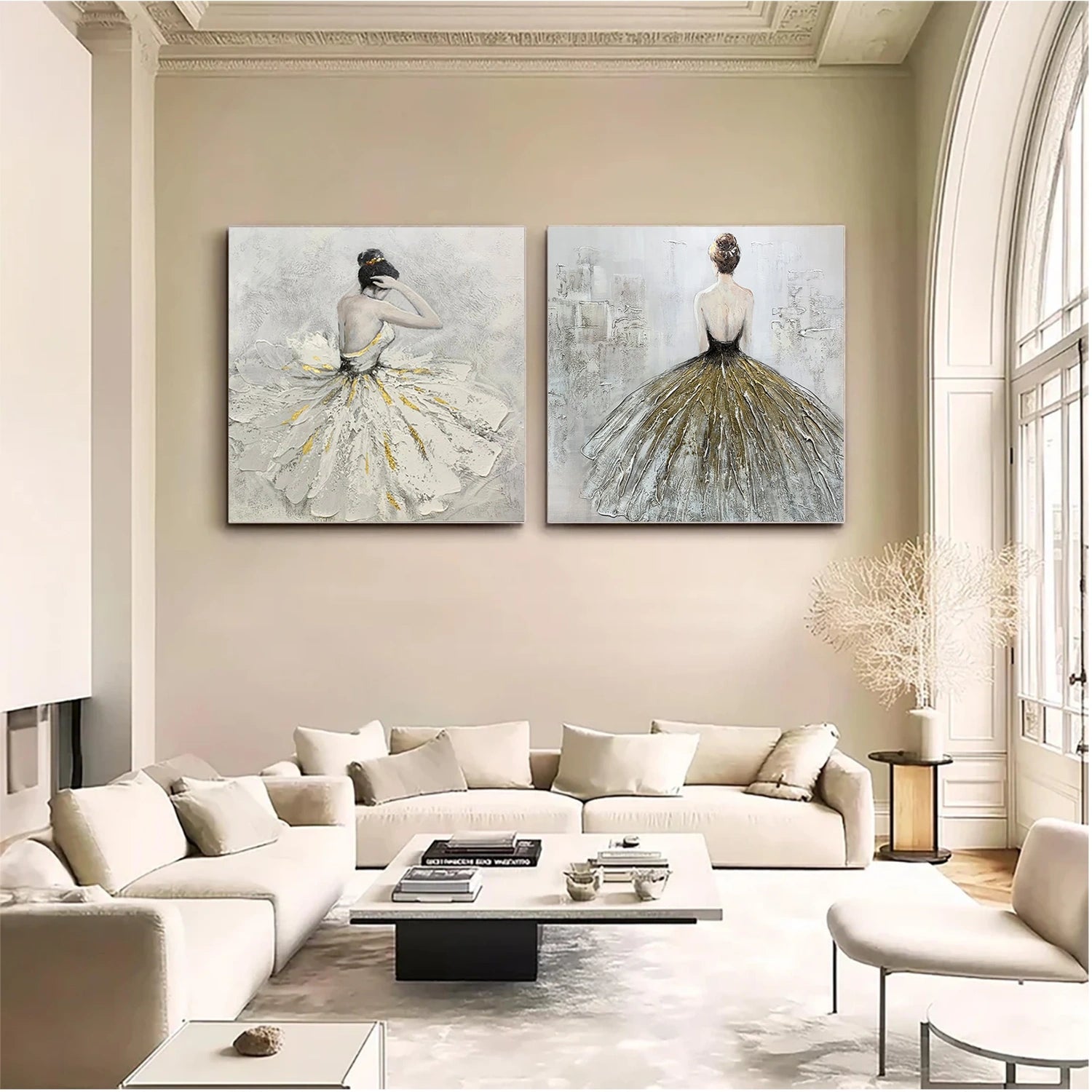 Abstract Portrait Texture Square Set of 2 Wall Art #PT010