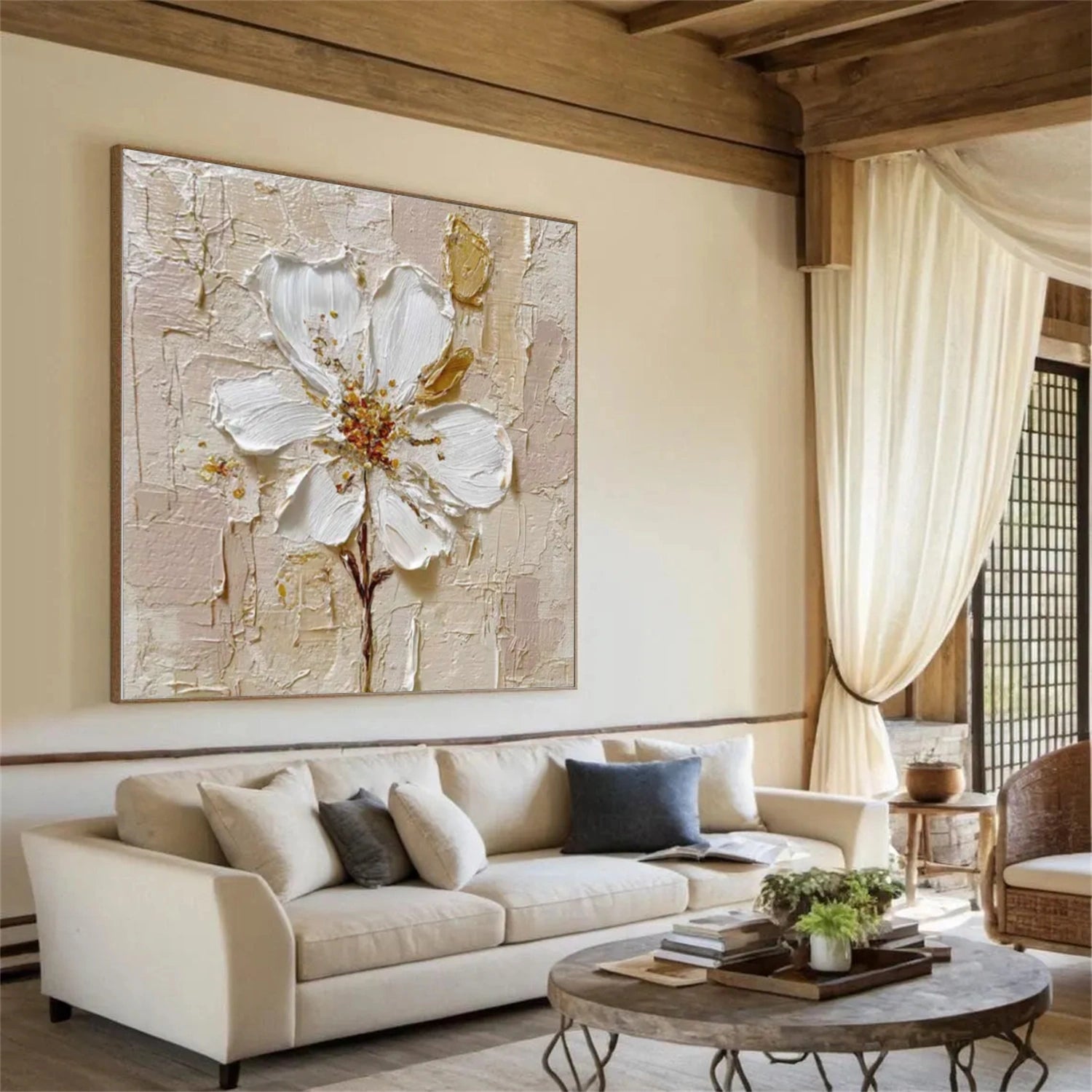 Flower & Tree Abstract Texture Canvas Art #FT 273