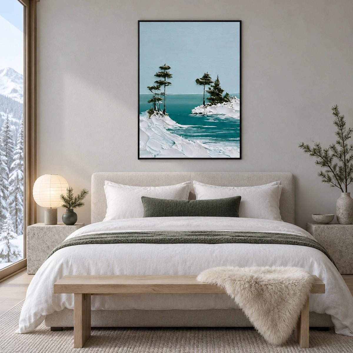 Ocean And Sky Abstract Canvas Art #OS471