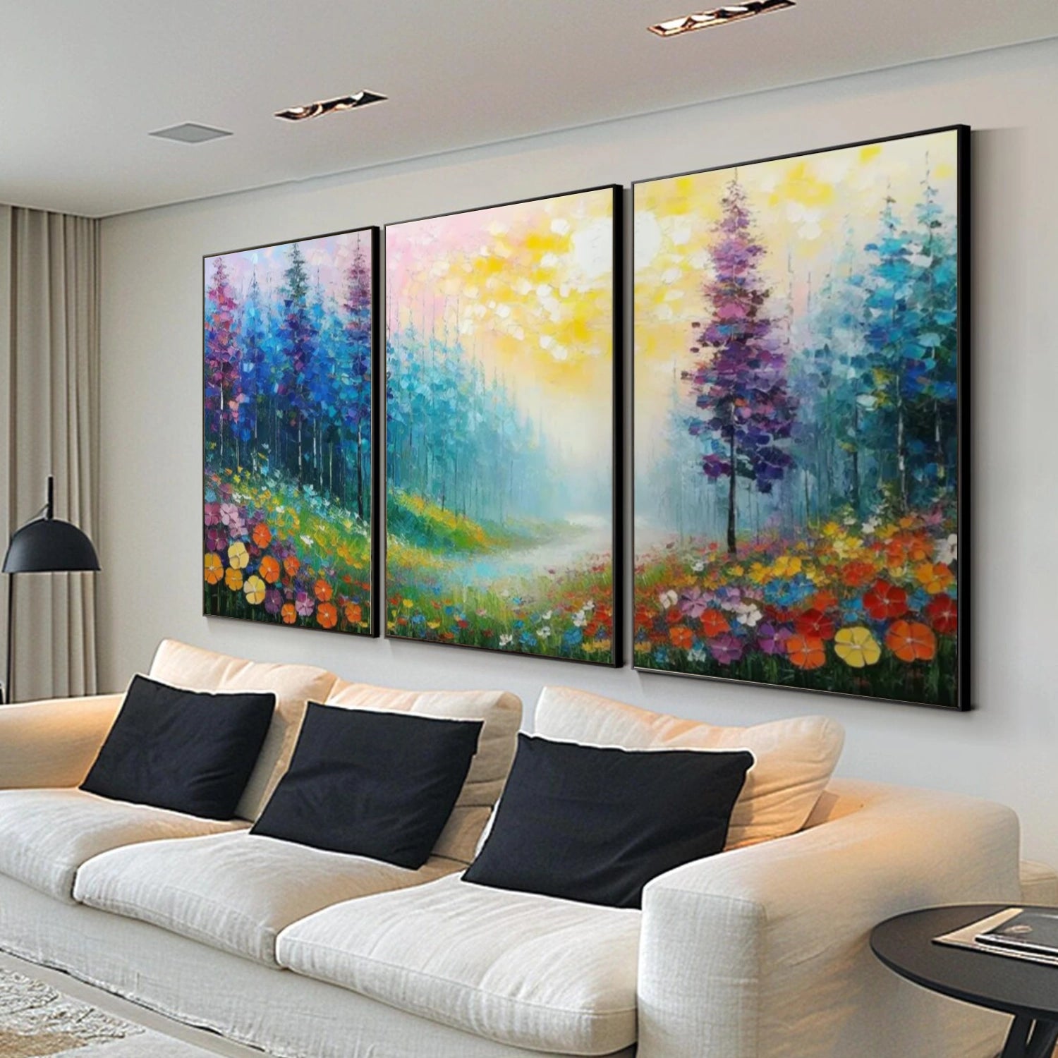 Colorful Abstract Urban Set of 3  Landscape Painting #UL 047