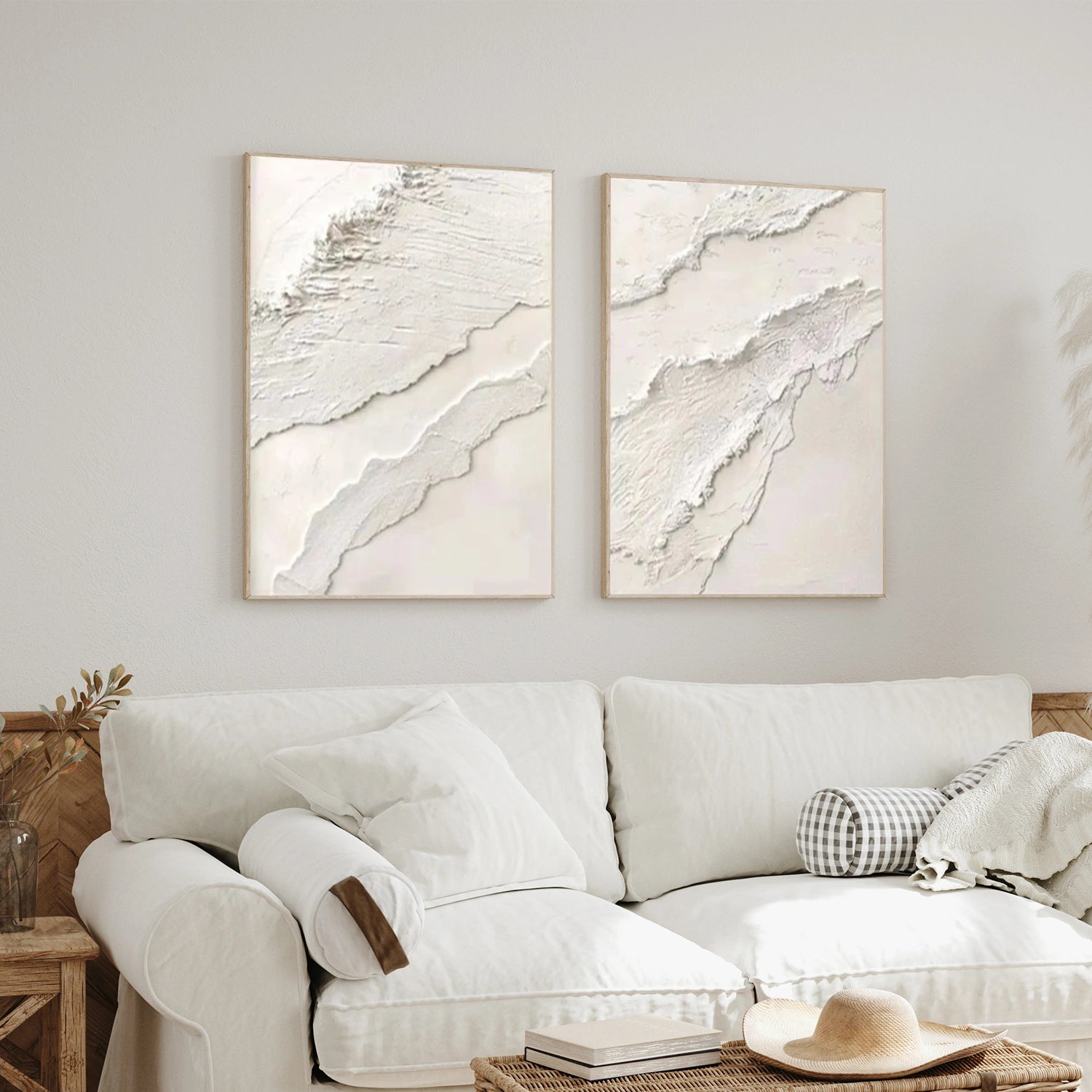 Plaster Art Minimalist Textured Paintings Set of 2 #MM277
