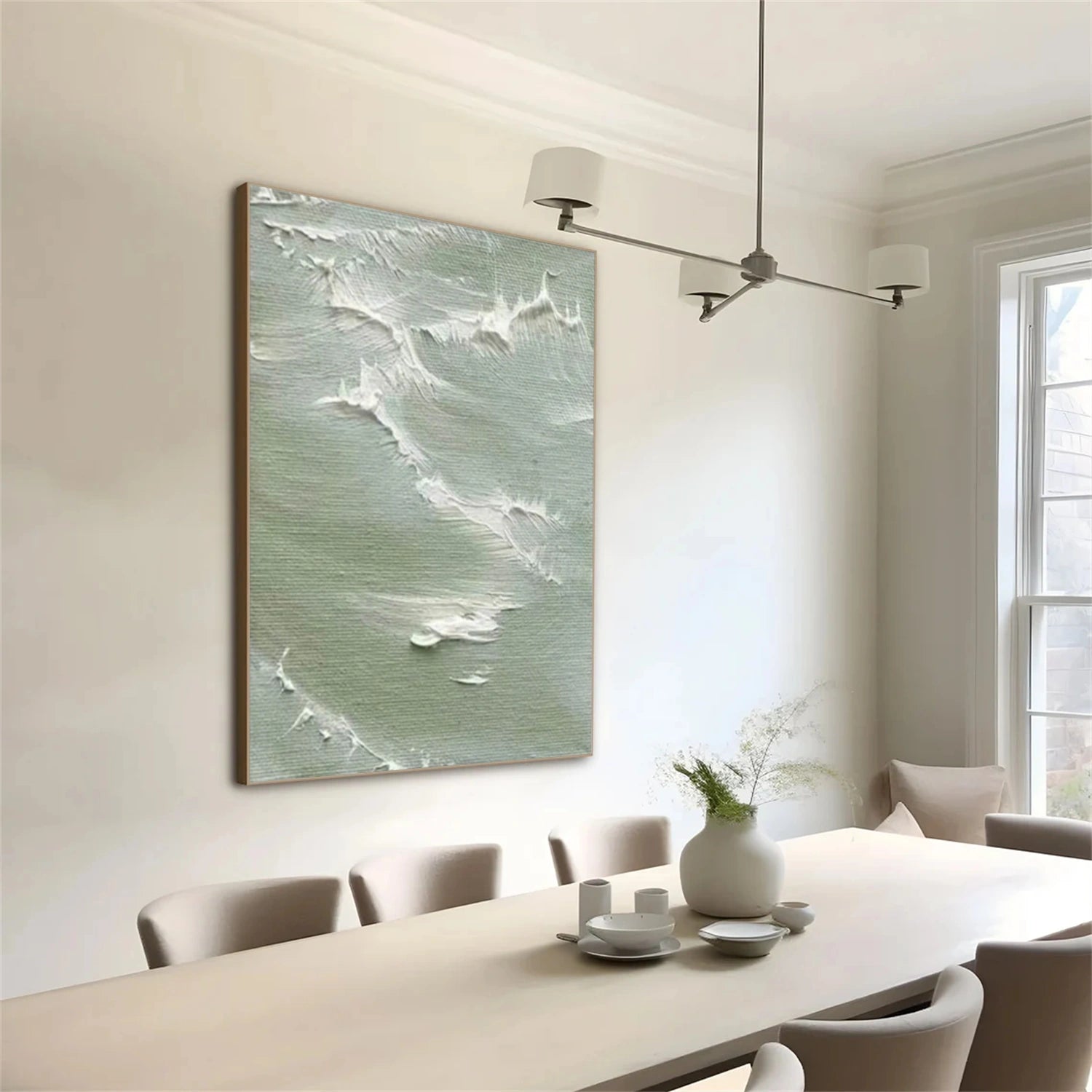 Ocean And Sky Abstract Textured Canvas Art #OS 326