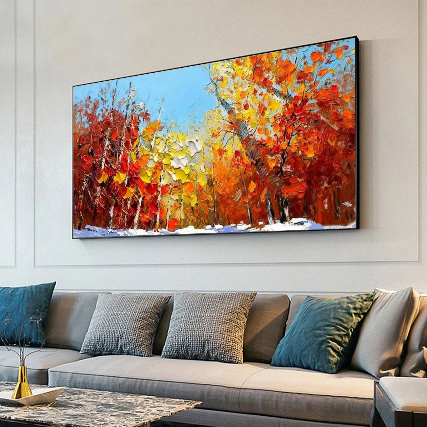 Colorful Flower & Tree Abstract Texture Canvas Art #FT 287