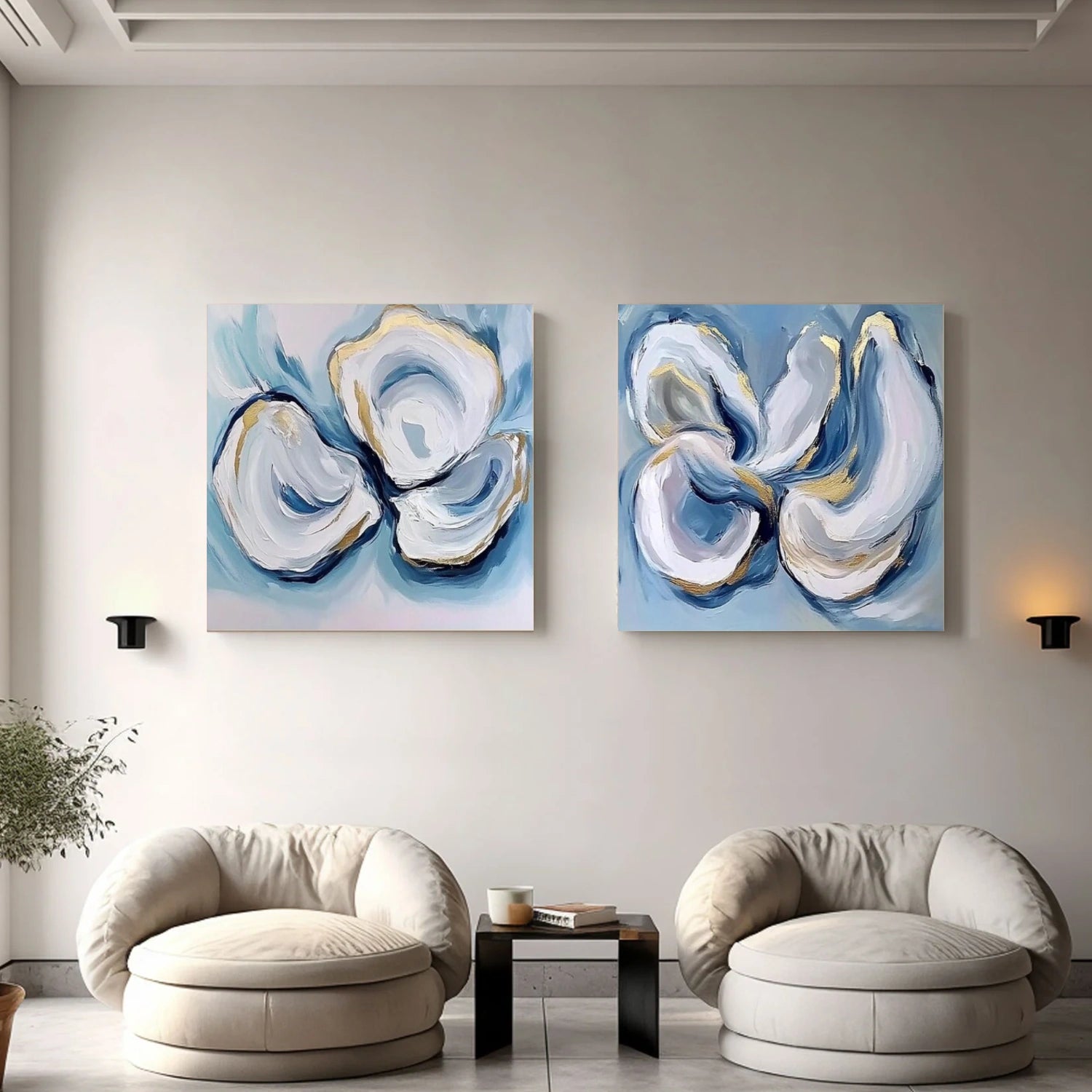 Abstract Square Set of 2 Wall Art #AB 541