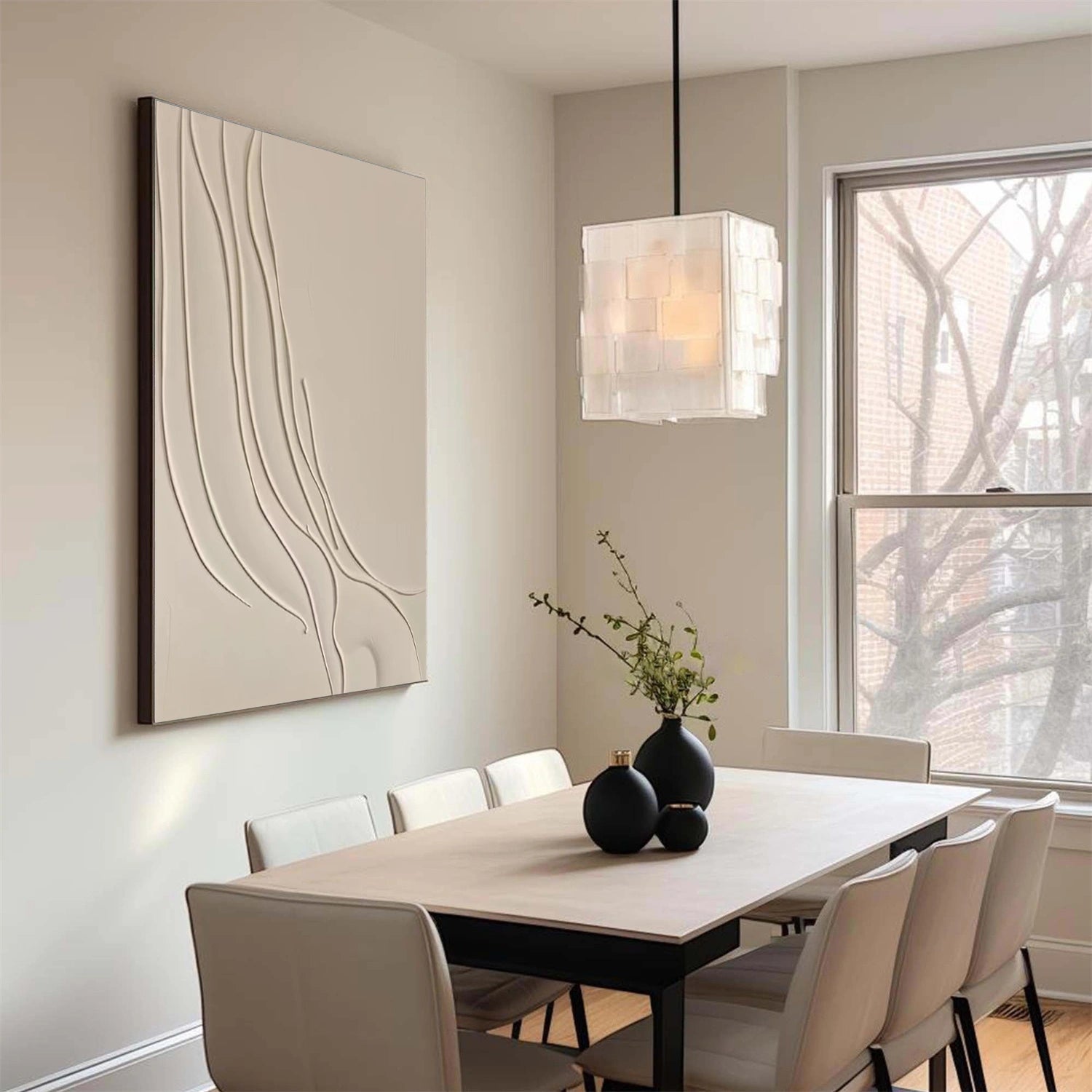 Beige Minimalist Texture Canvas Art  #MM400
