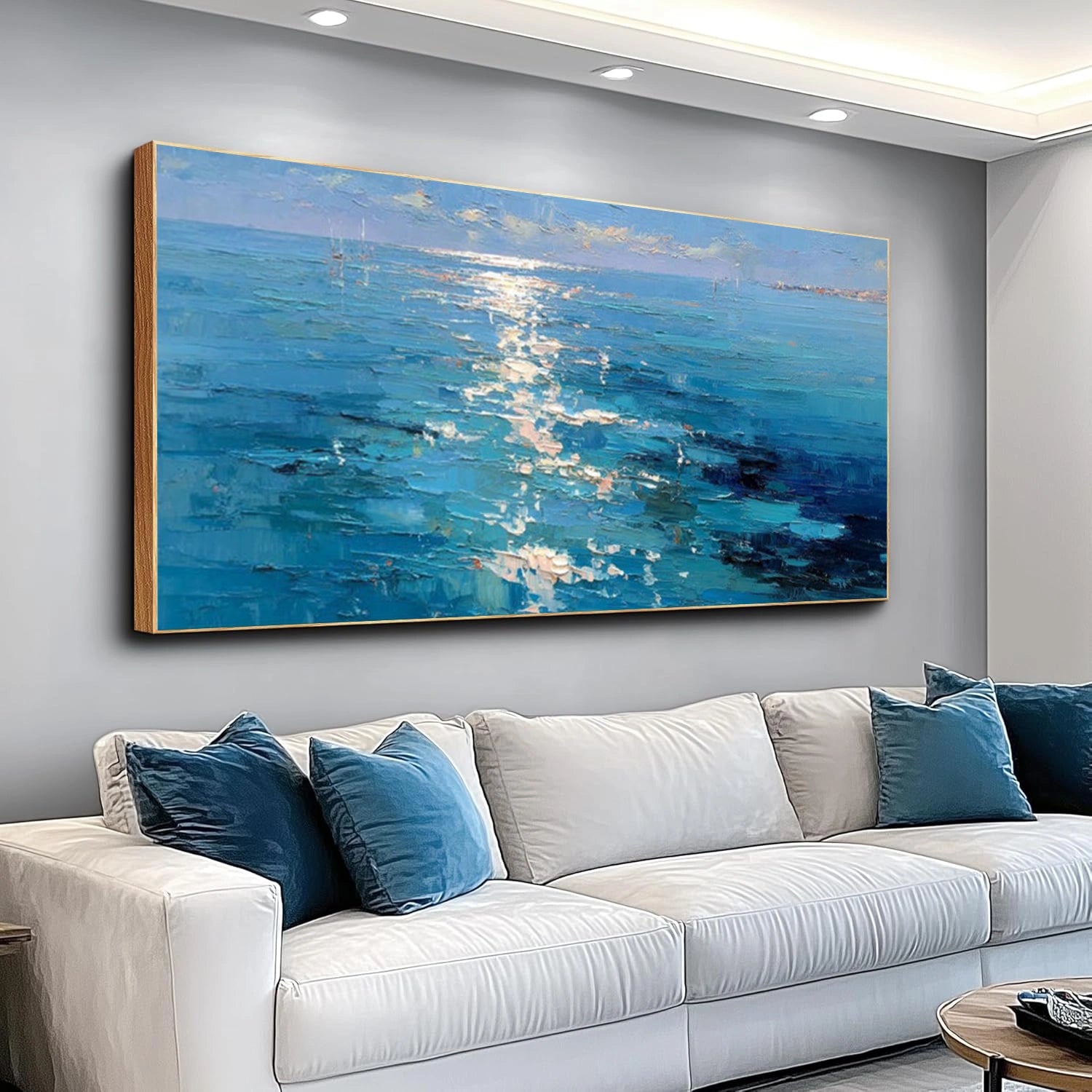 Ocean And Sky Abstract Texture Canvas Art  #OS383