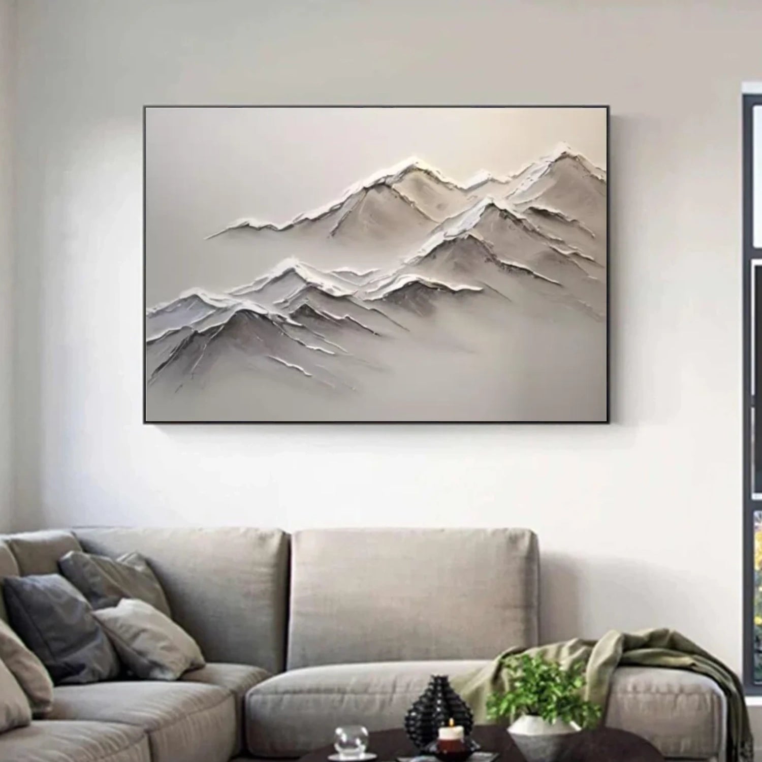 Abstract Mountain Textured Canvas Art #MM323