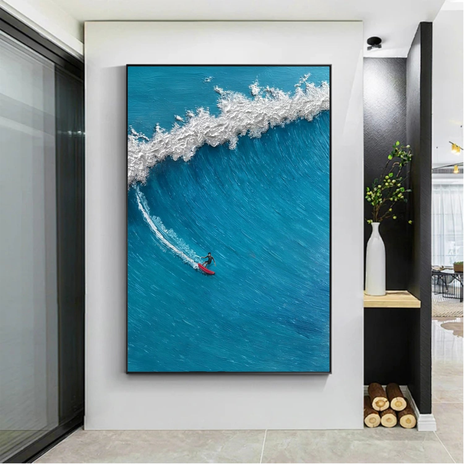 Surfing Sport Texture Canvas Painting #SA022