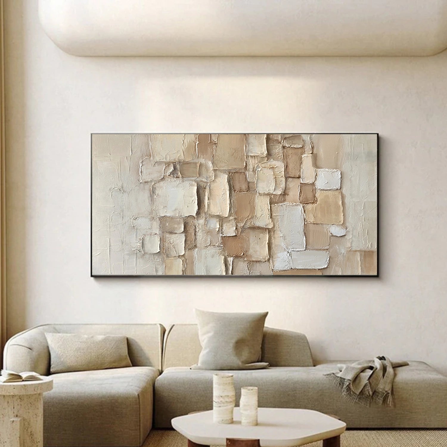 Beige Abstract Textured Wall Art #AB 575