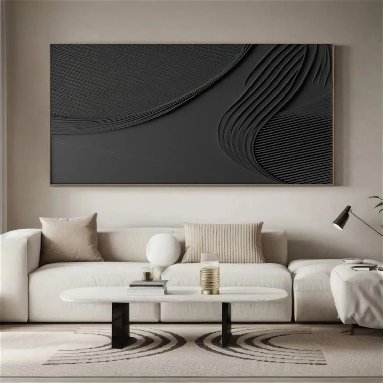 Black Minimalist Textured Painting #MZ127