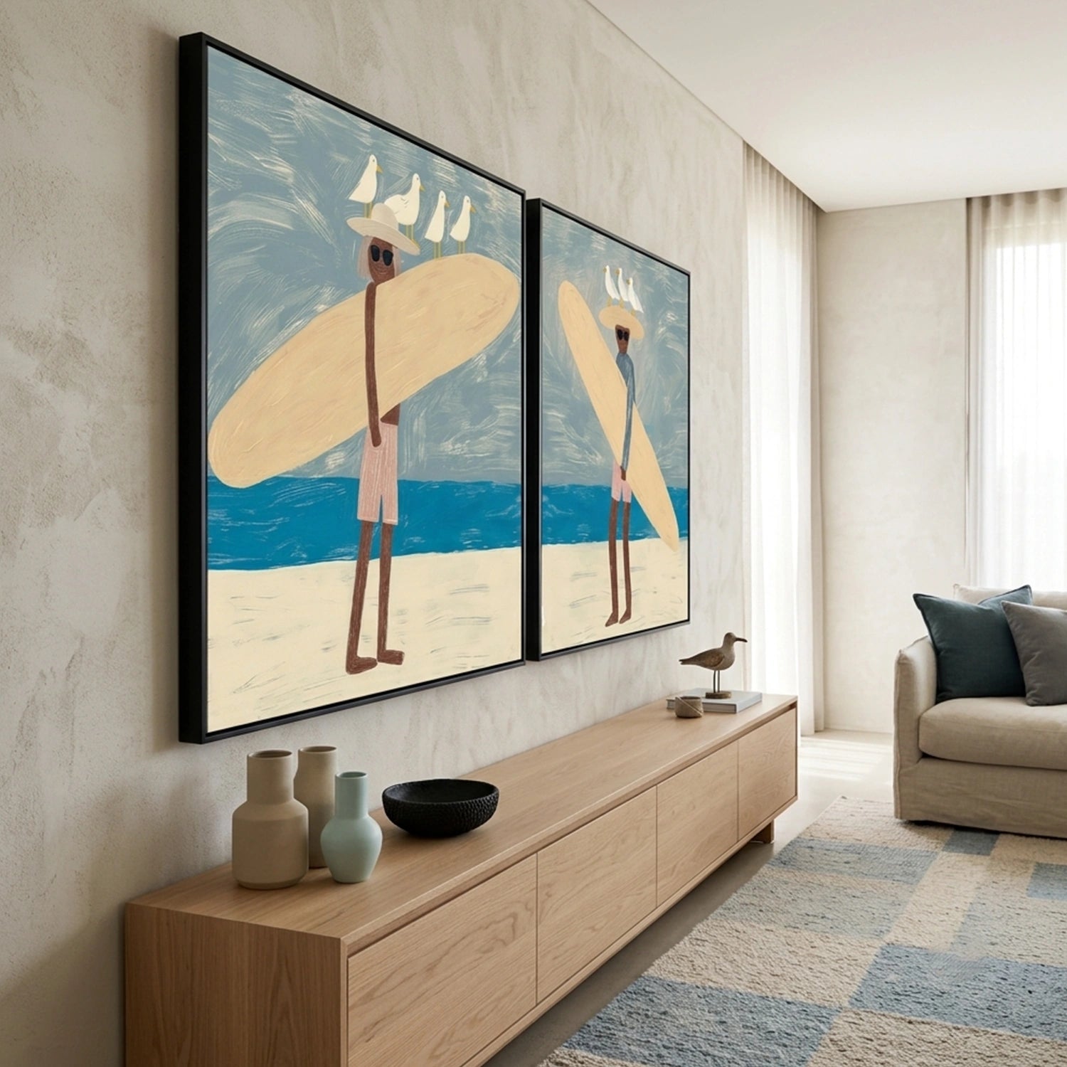 Sport Art Painting Canvas Square Set of 2  # SA096