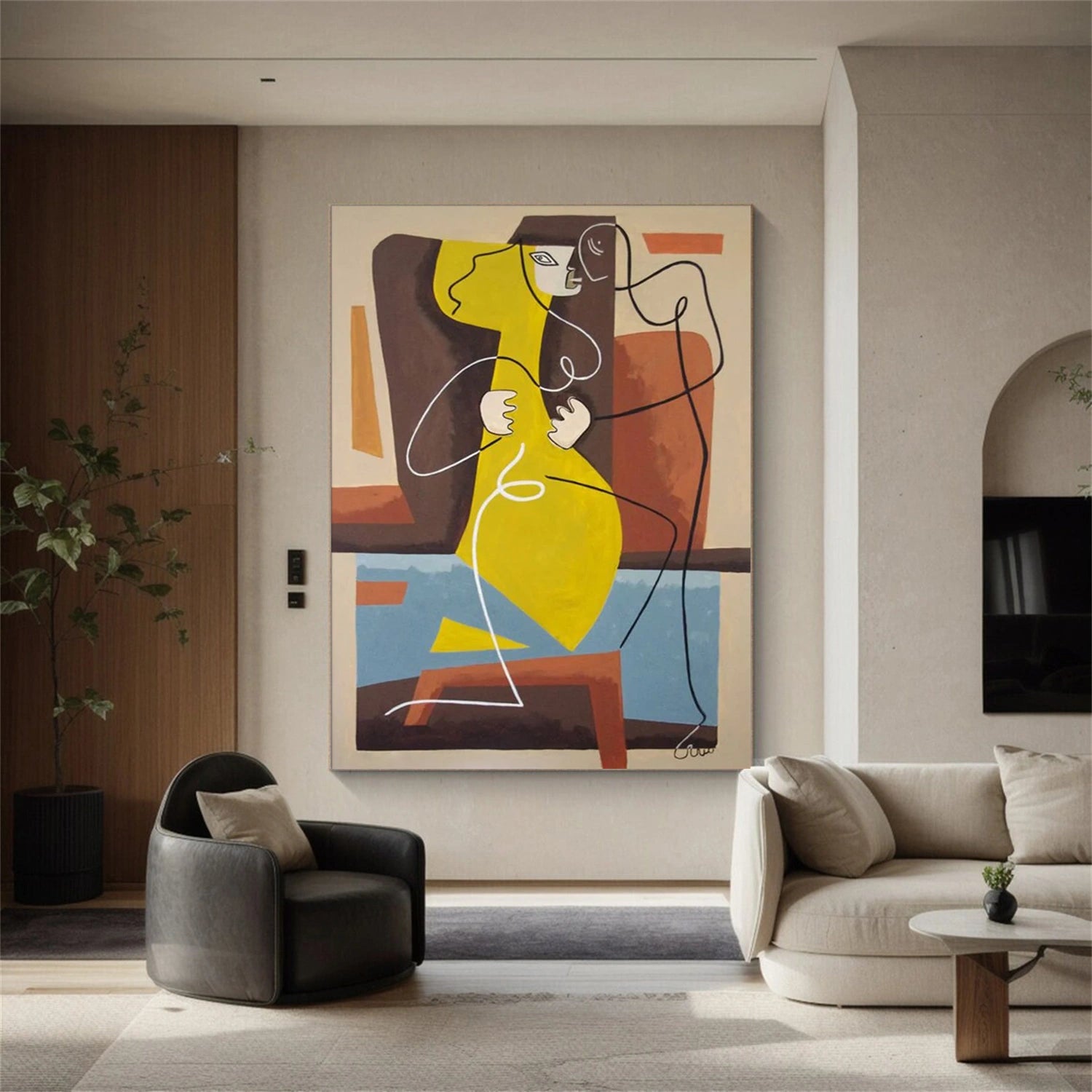 Colorful Abstract Portrait Texture Wall Art #PT009