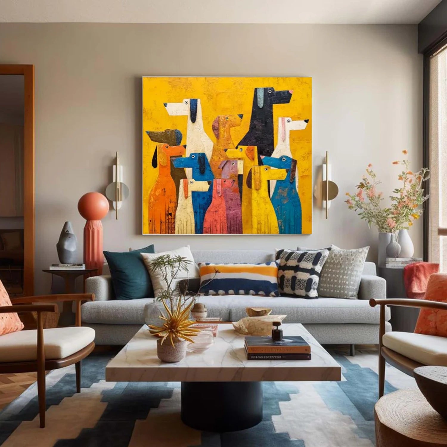 Colorful Abstract Animal Canvas Art #AP187