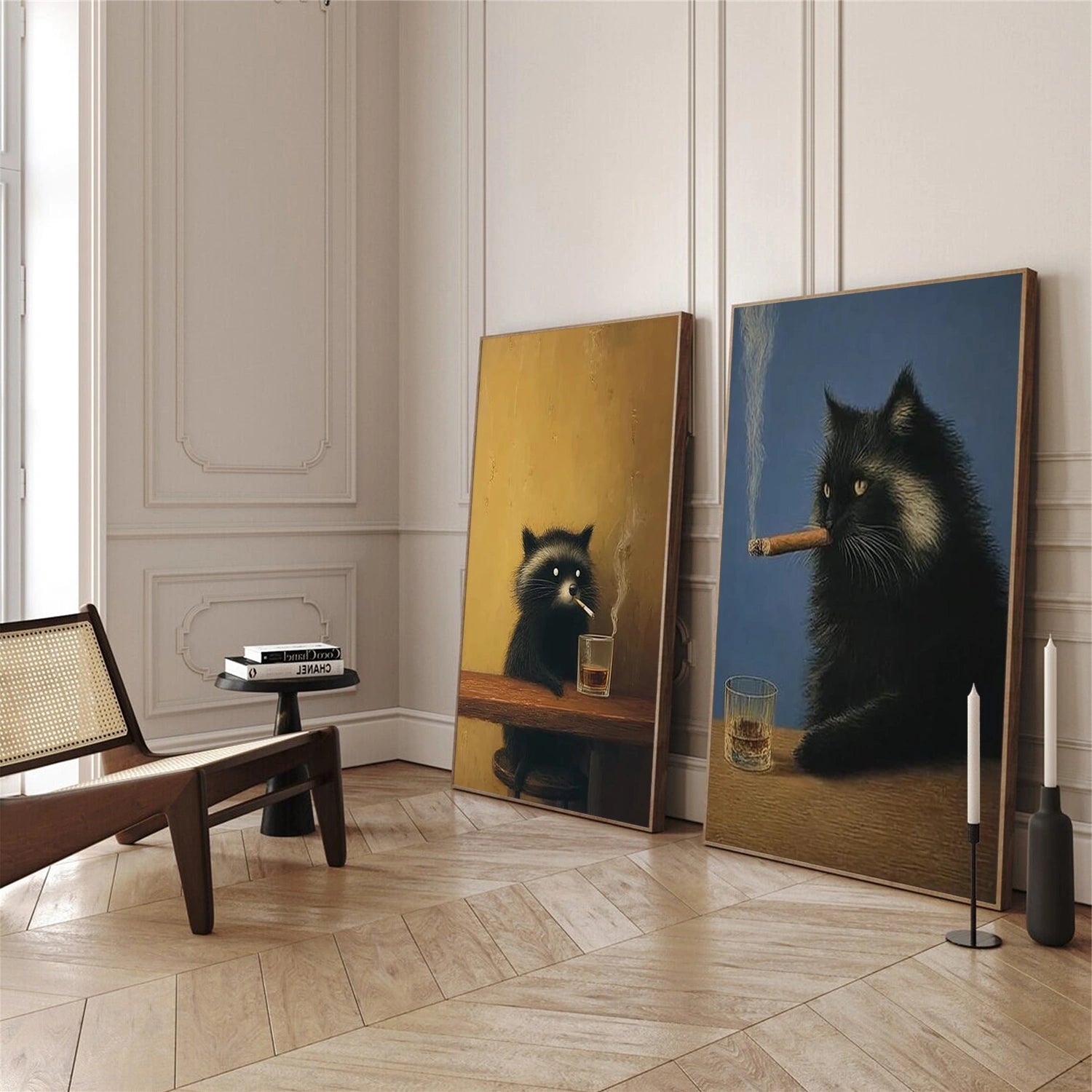 Colorful Abstract Animal Canvas Art Set of 2 #AP236