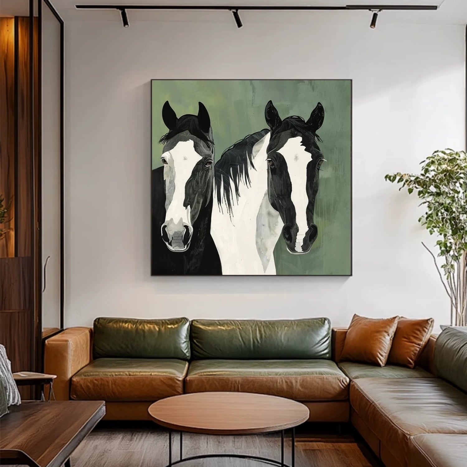 Abstract Animal Horse Canvas Art #AP176