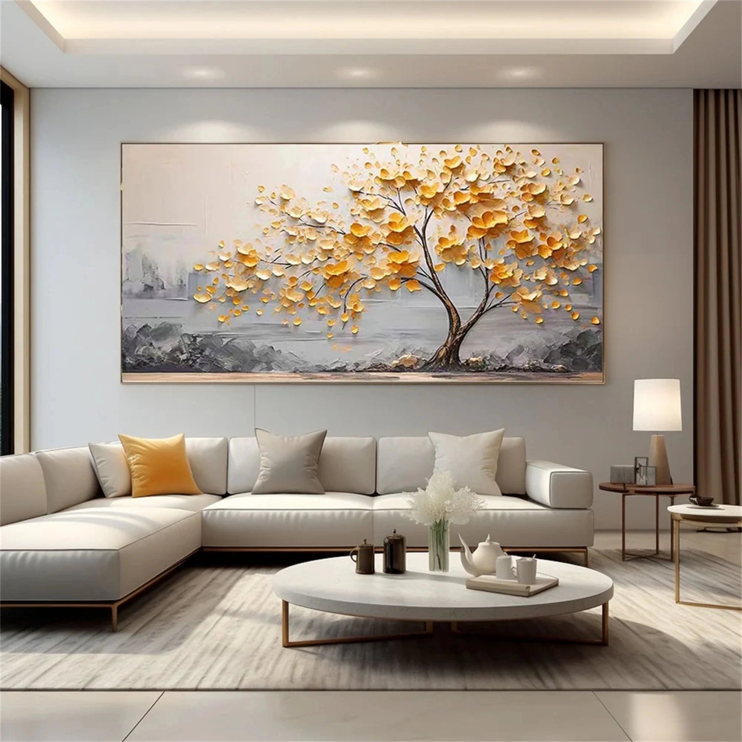 Custom Size Flower And Tree Painting #FT 123