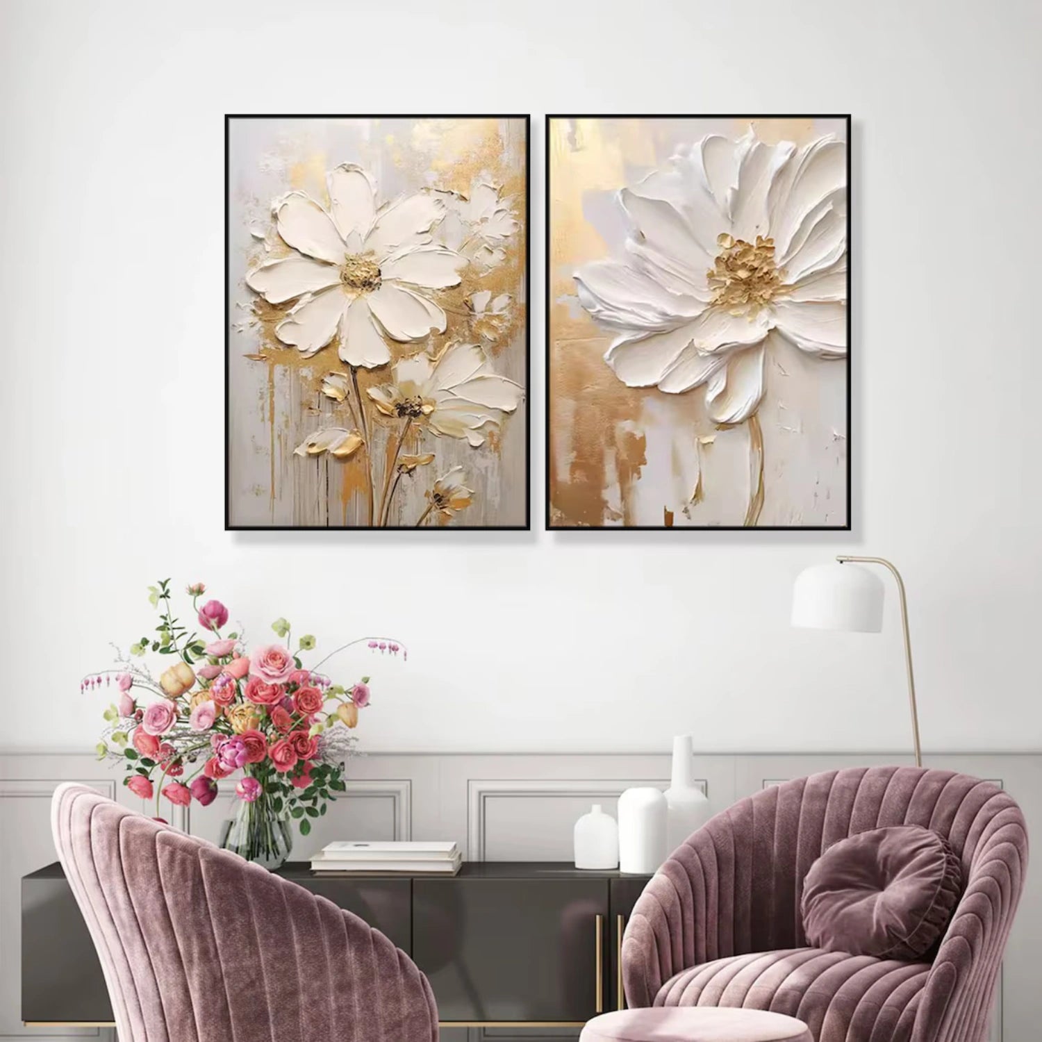 Flower And Tree Painting Set of 2 #FT 169