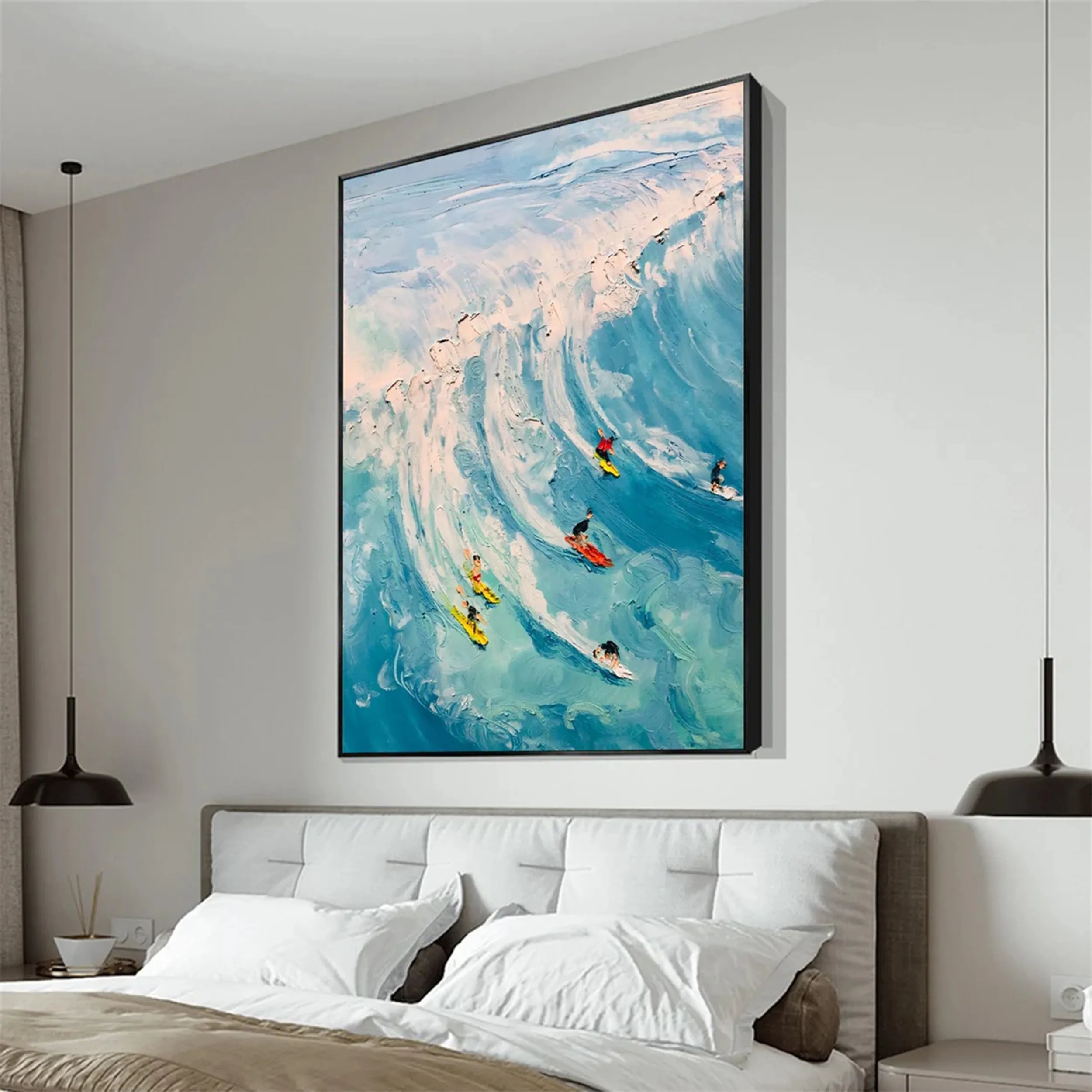 Seascape and Snowy Peak Painting #SP024