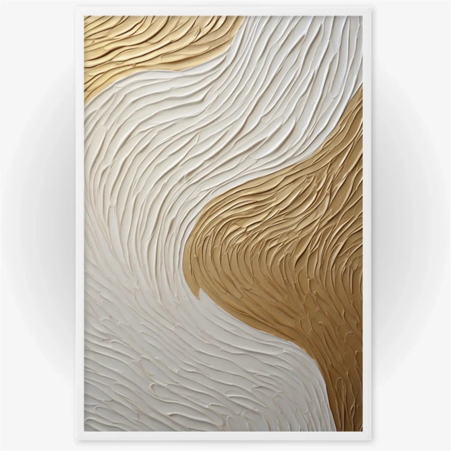 White Minimalist Textured Painting Canvas #MM297