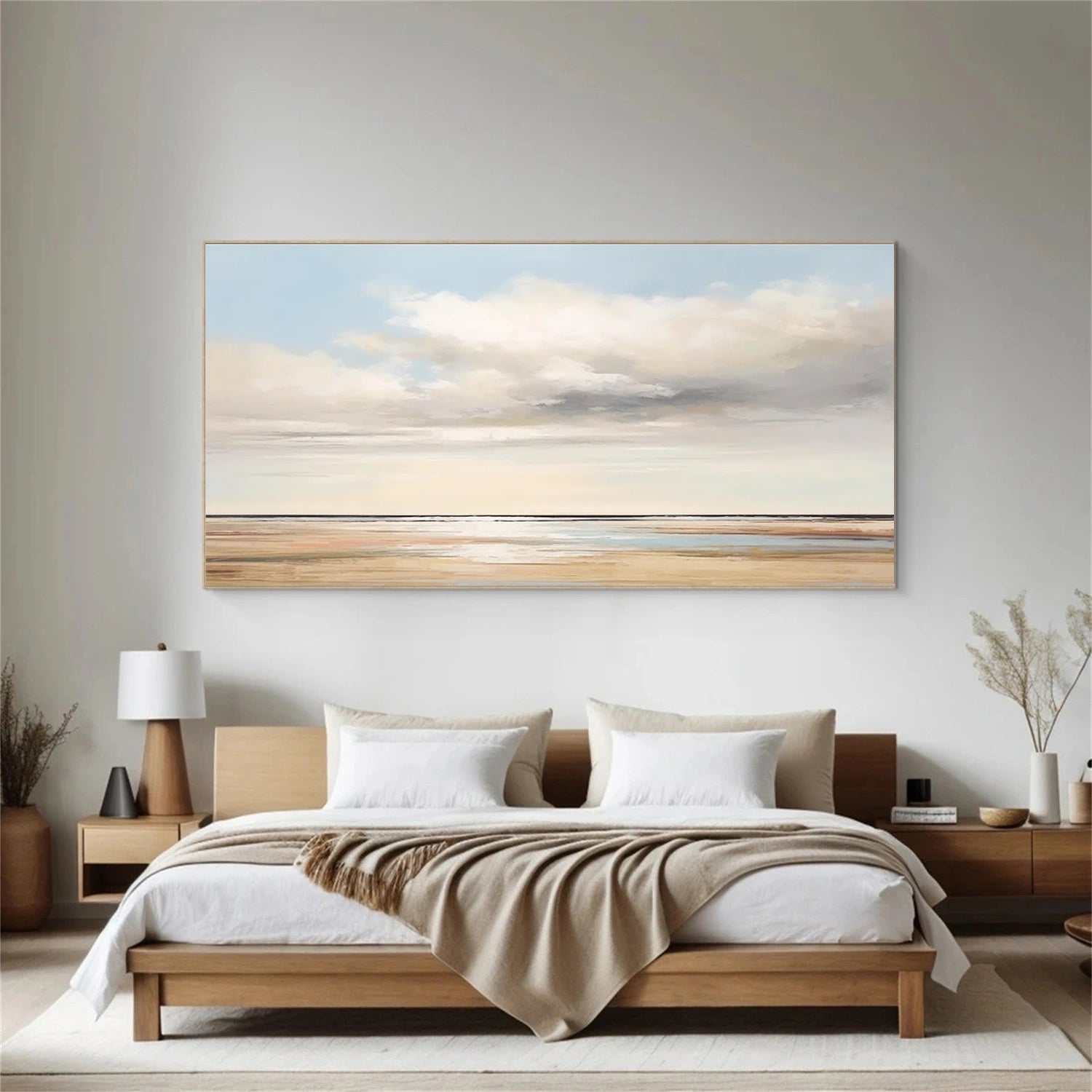 Ocean And Sky Abstract Canvas Art #OS 278