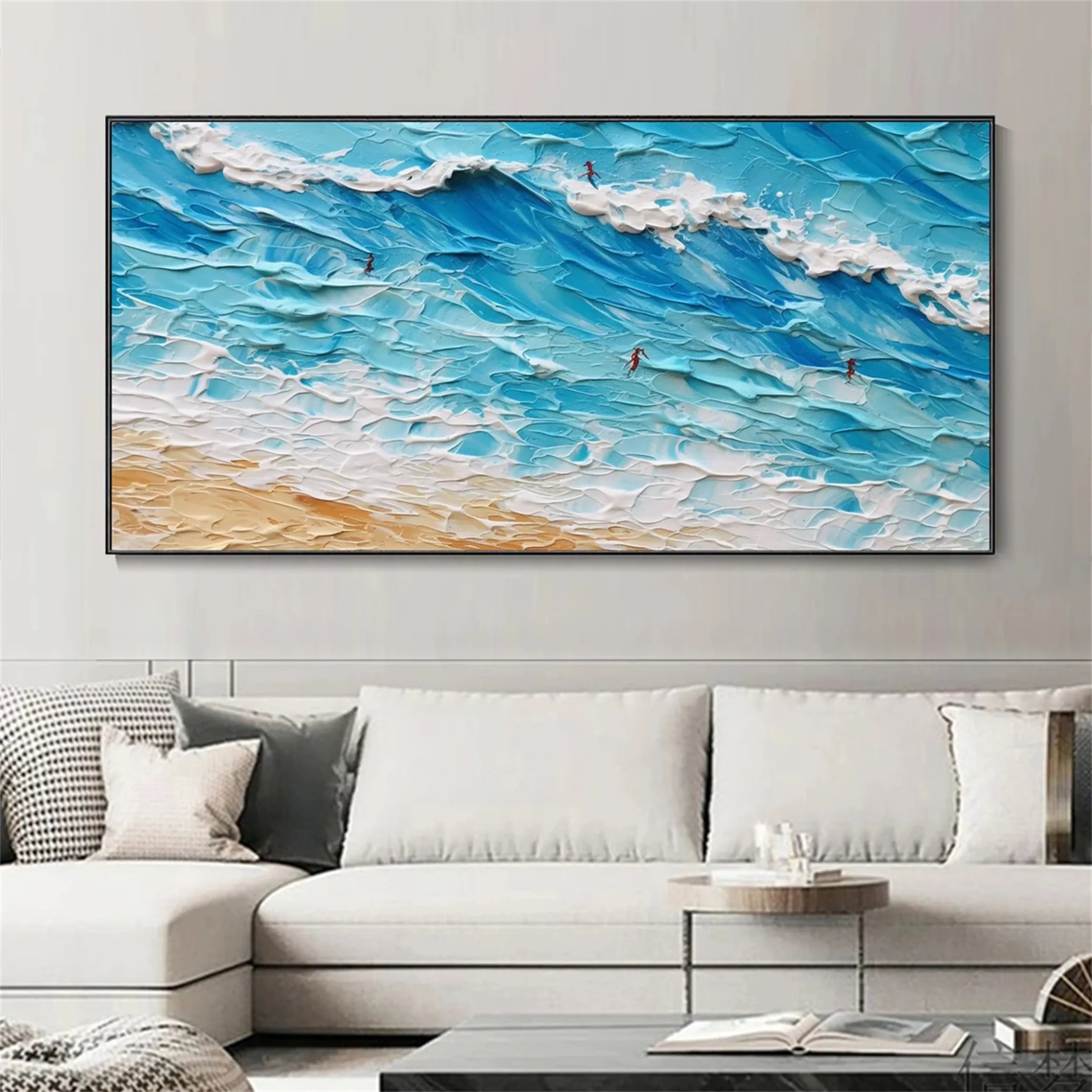 Seascape and Snowy Peak Painting #SP013