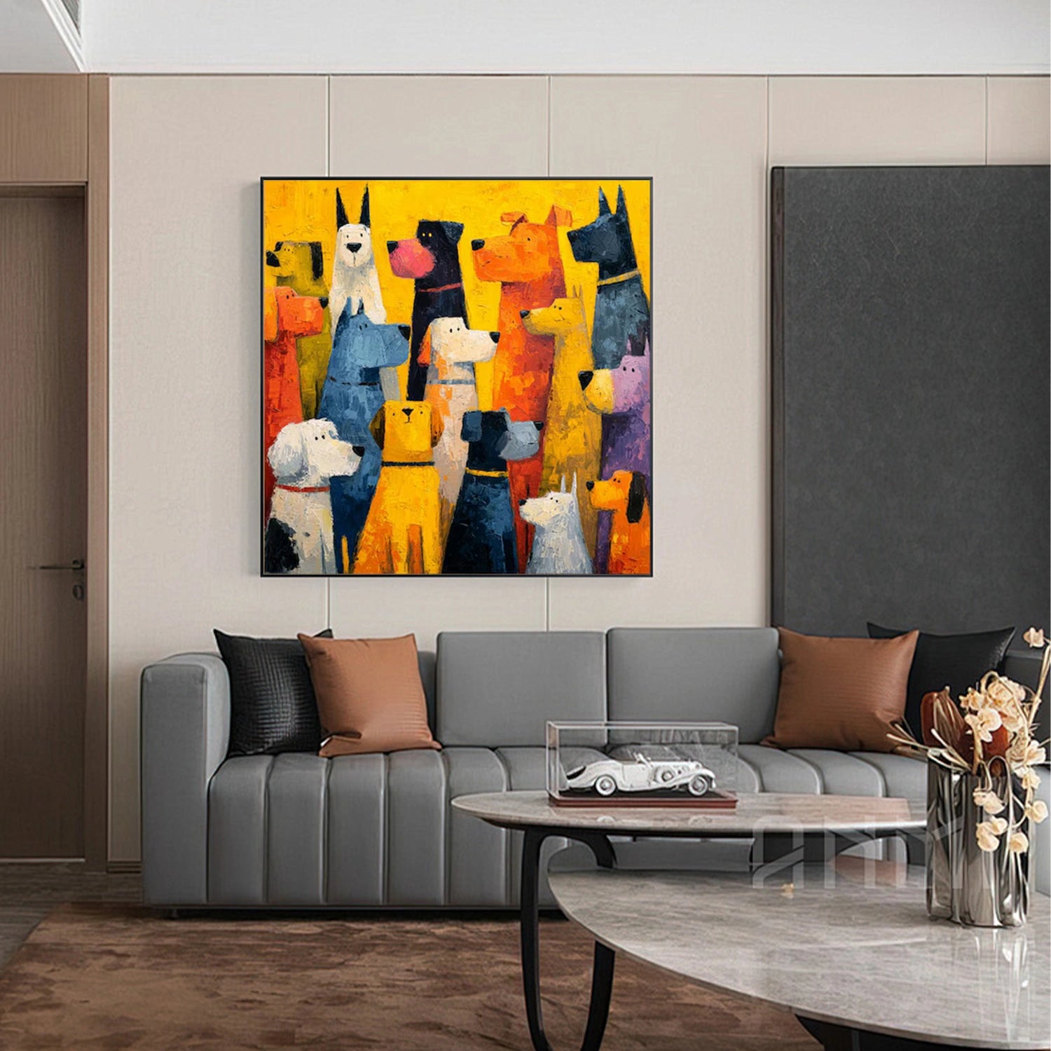 Colorful Abstract Animal  Canvas Art #AP193