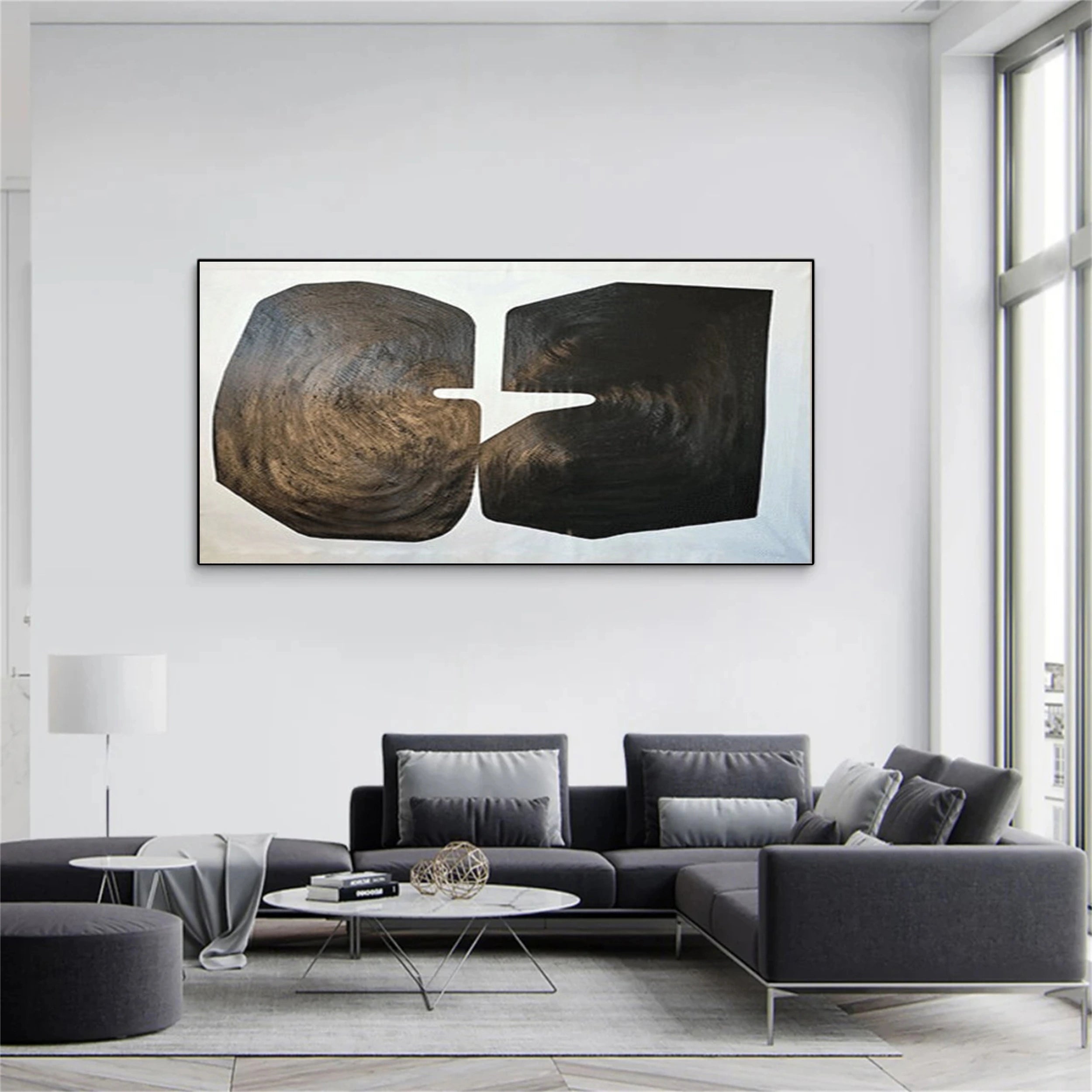 Black White Textured Minimalist Wall Art #MZ077