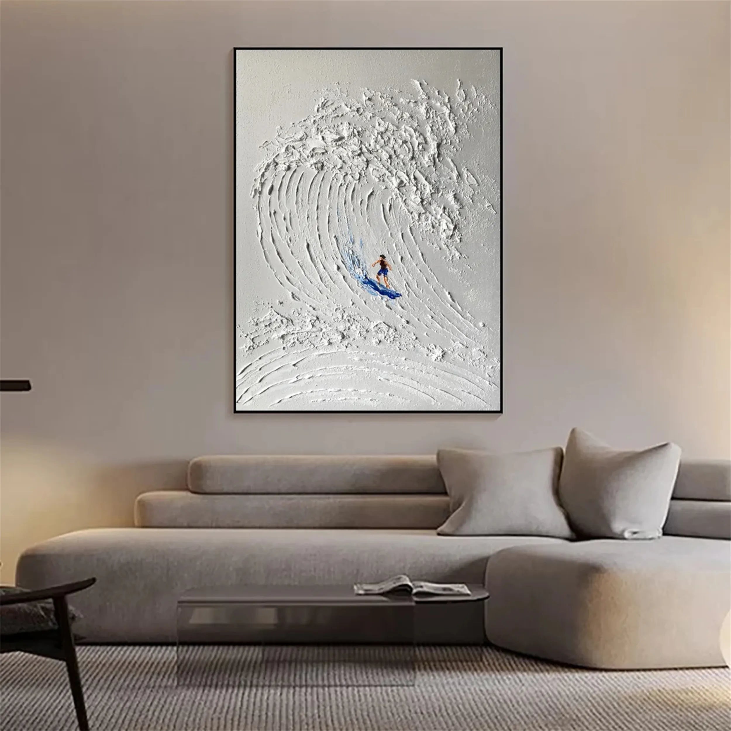 Surf Art Minimalist Textured Painting Canvas #MM218