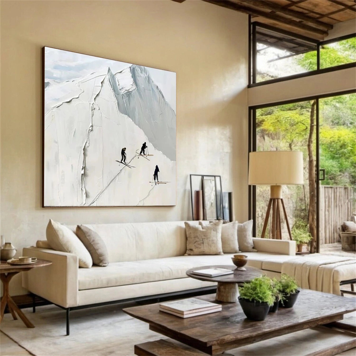 Skiing Sport Art Textured Painting Canvas #SP 049