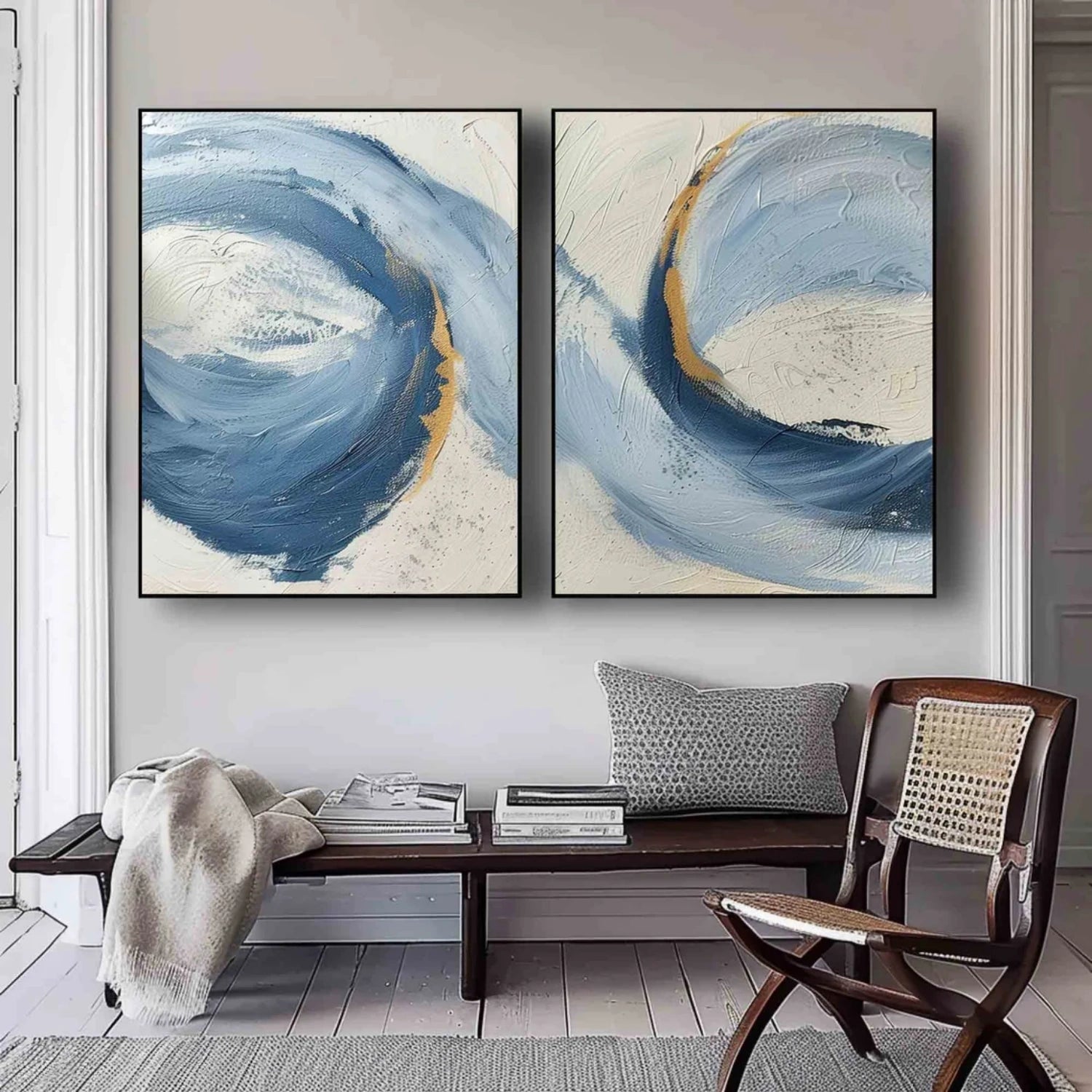 Custom Size Abstract Painting Set of 2 #AB 414