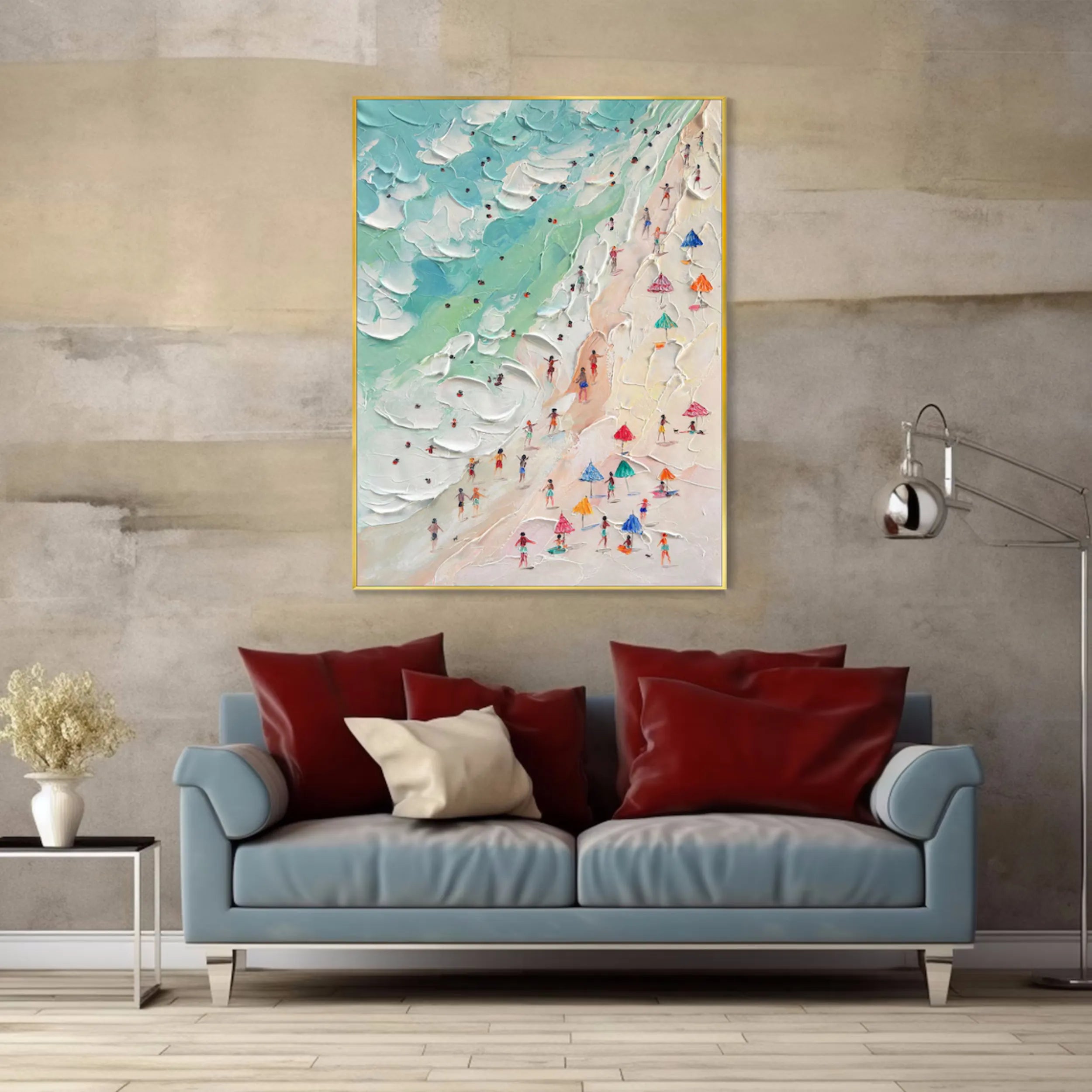 Seascape and Snowy Peak Painting #SP003