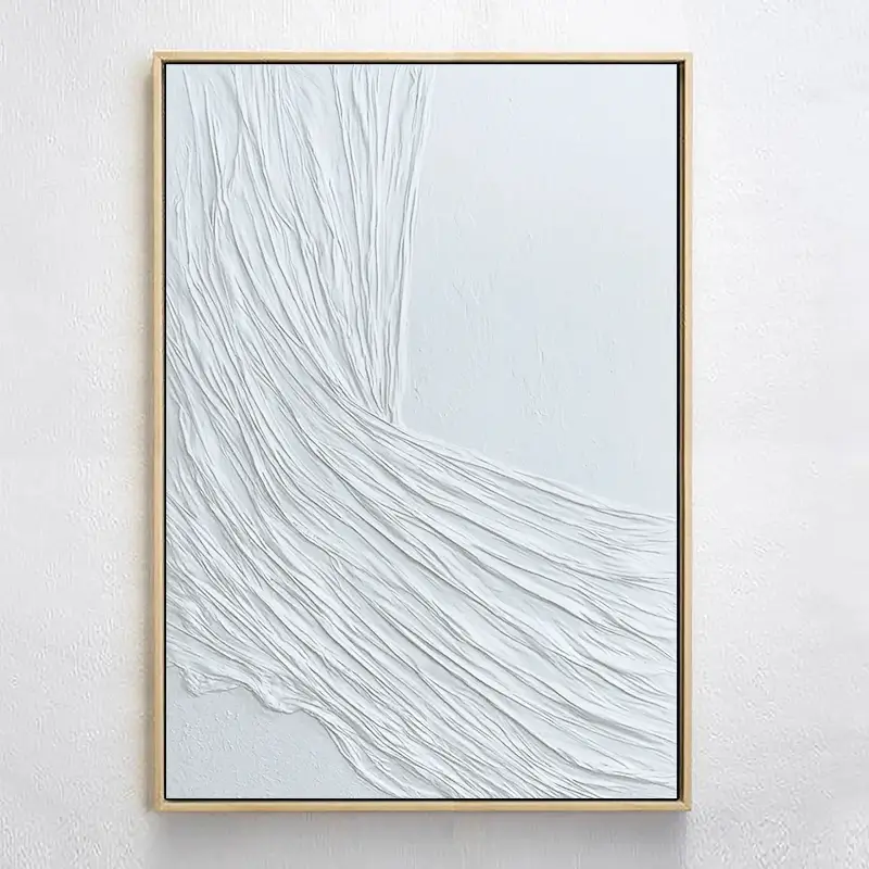 White Minimalist Textured Painting Canvas #MM020