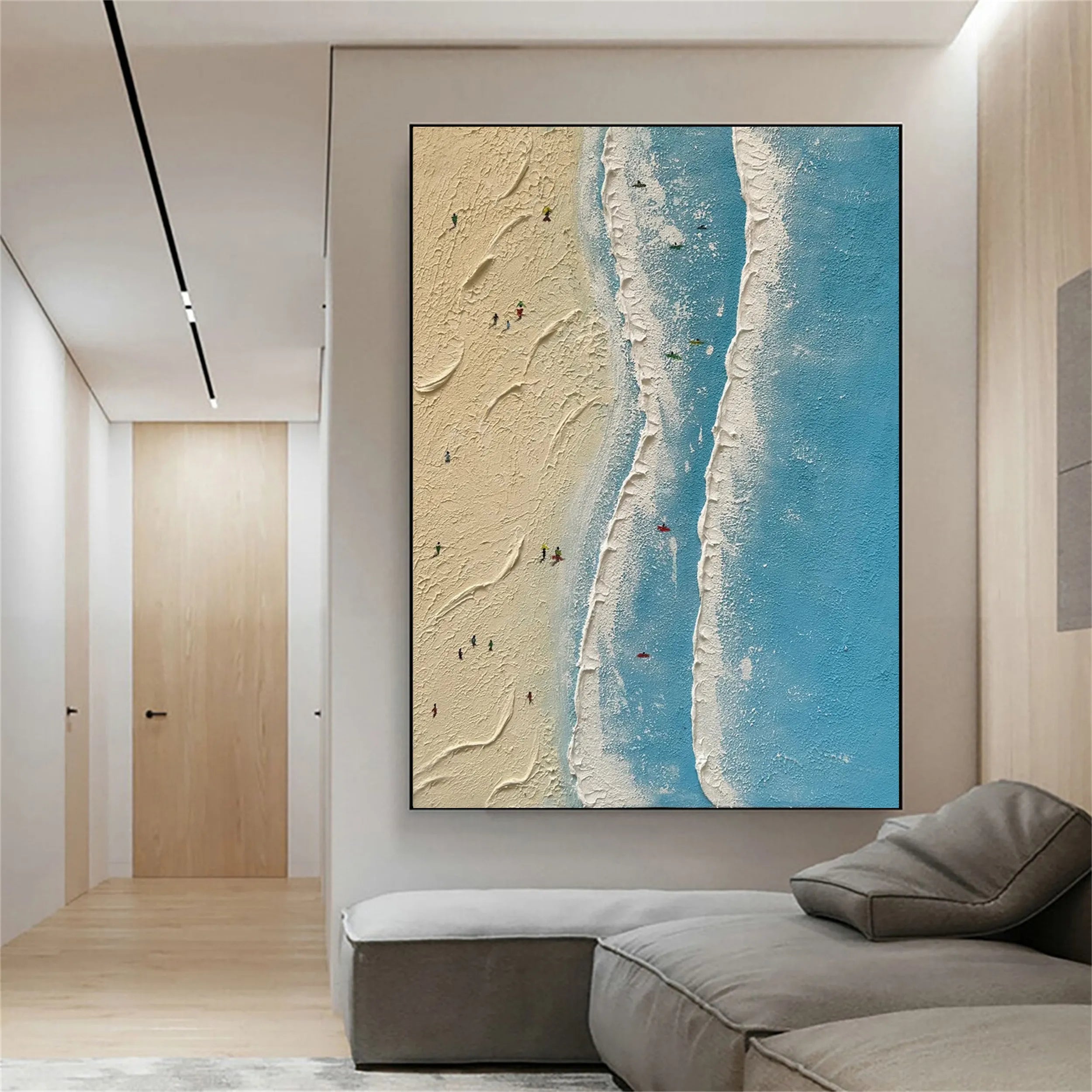 Seascape and Snowy Peak Painting #SP010