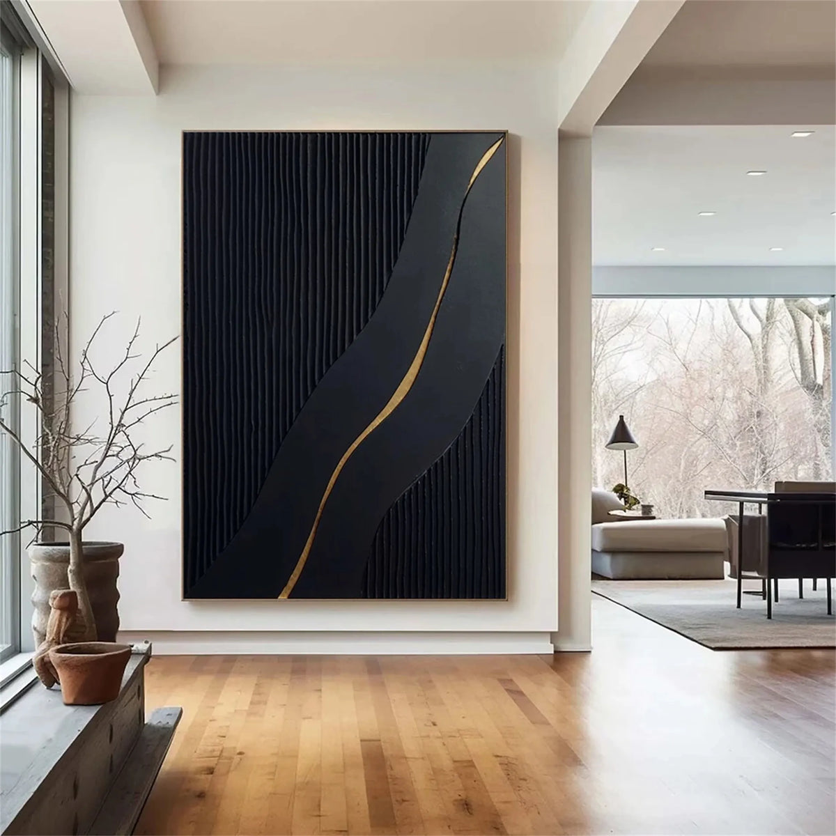 3D Textured Plaster Art Minimalist Painting on Canvas Original by