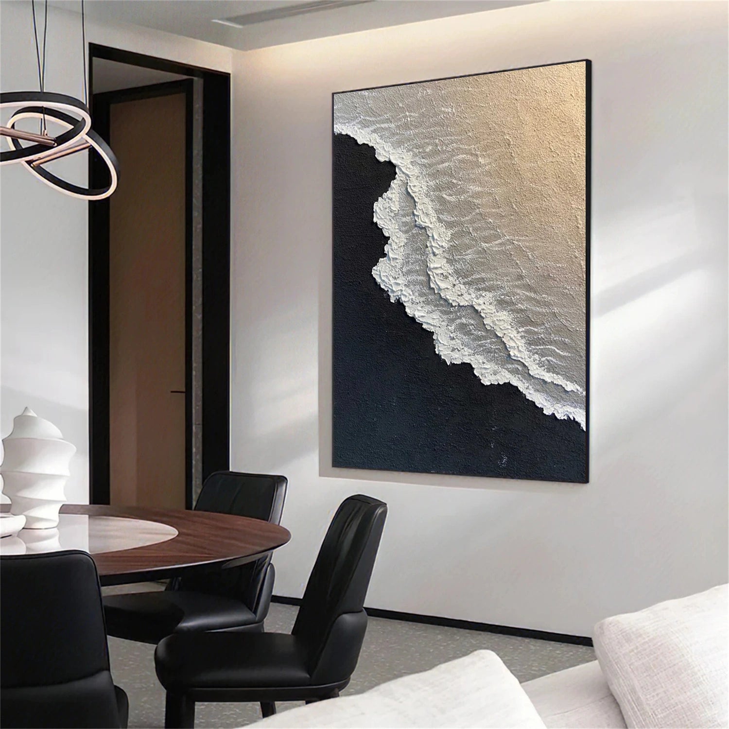 Ocean And Sky Abstract Textured Canvas Art #OS 295