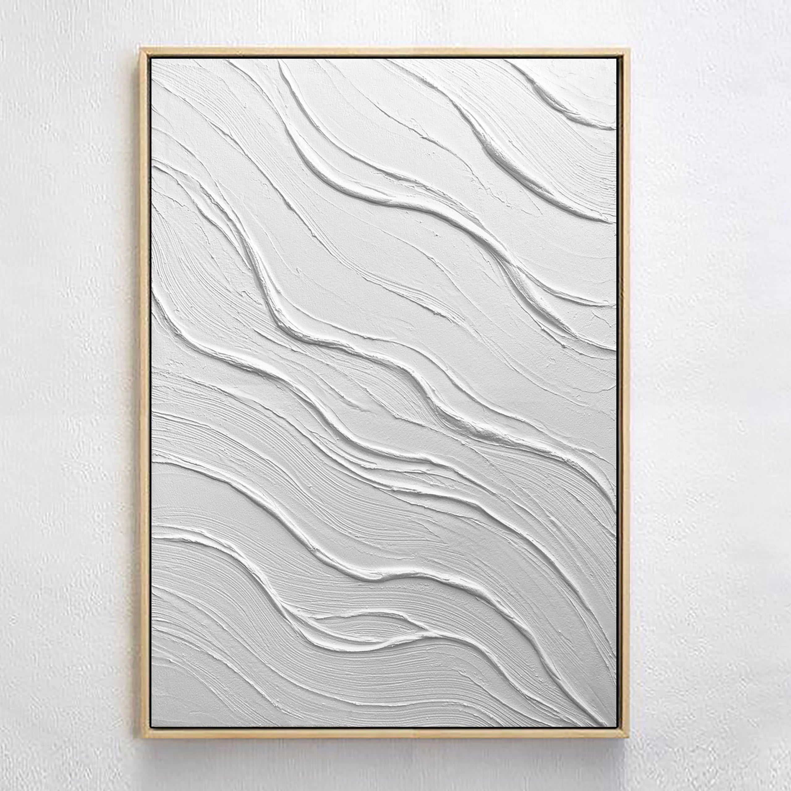 White Minimalist Textured Painting Canvas #MM015