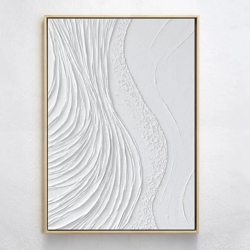 White Minimalist Textured Painting Canvas #MM023