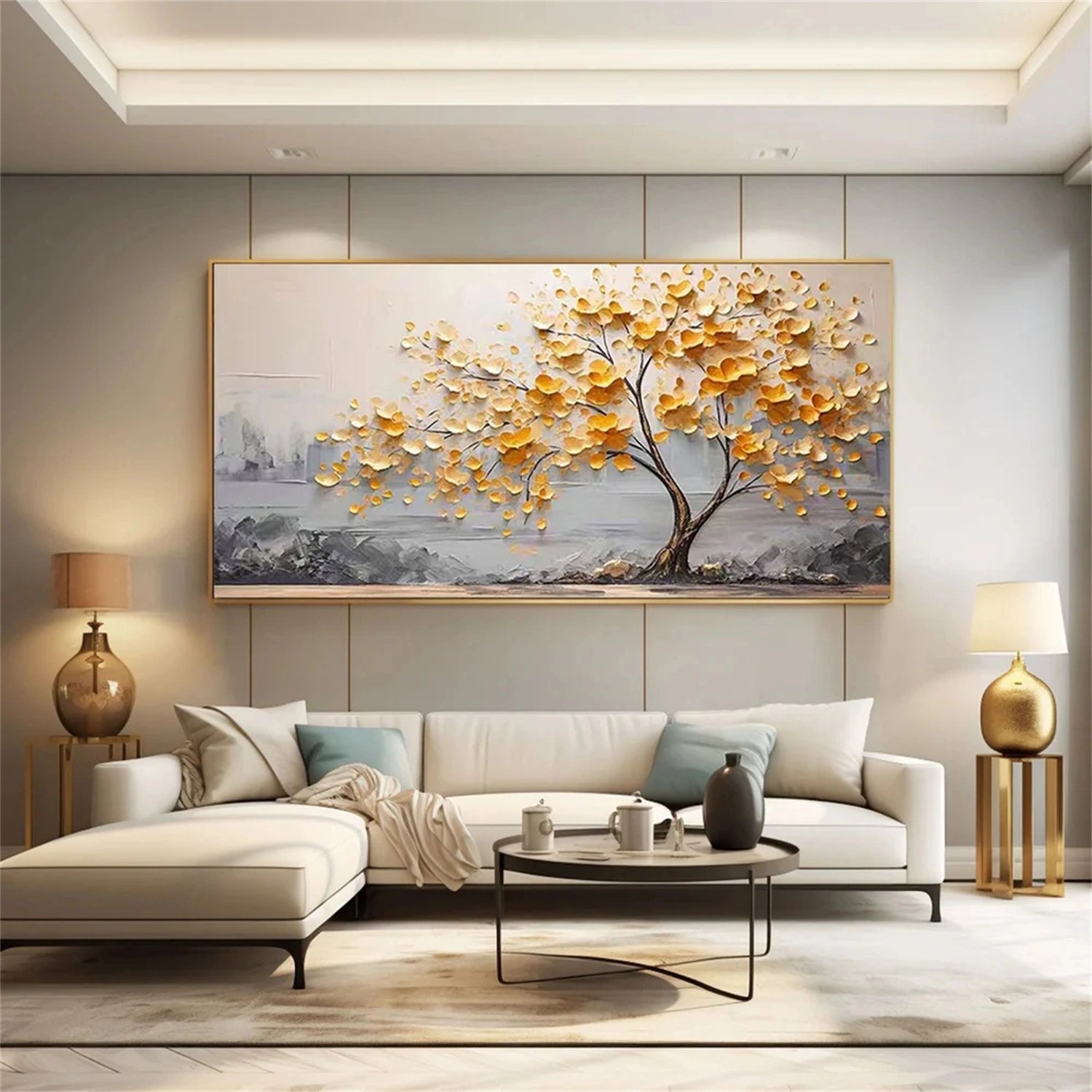 Custom Size Flower And Tree Painting #FT 123