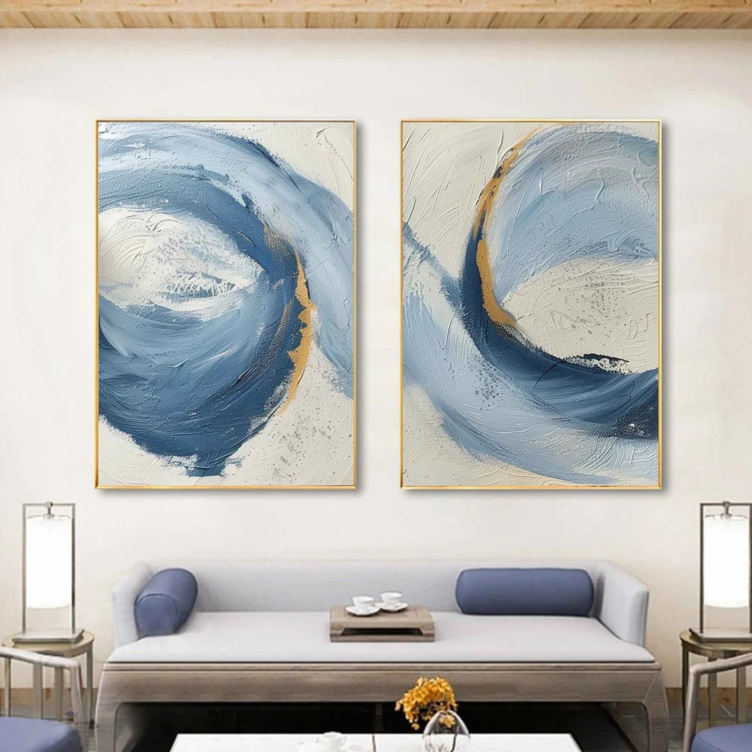 Custom Size Abstract Painting Set of 2 #AB 414