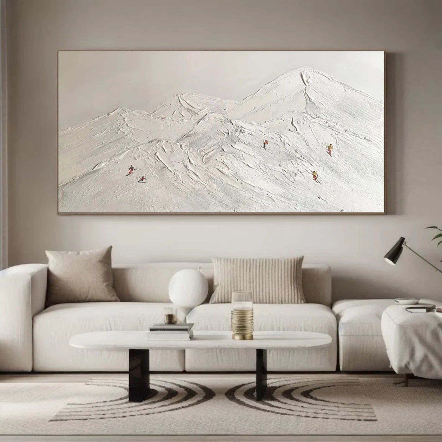 Skiing Sport Art Textured Painting Canvas #MM301