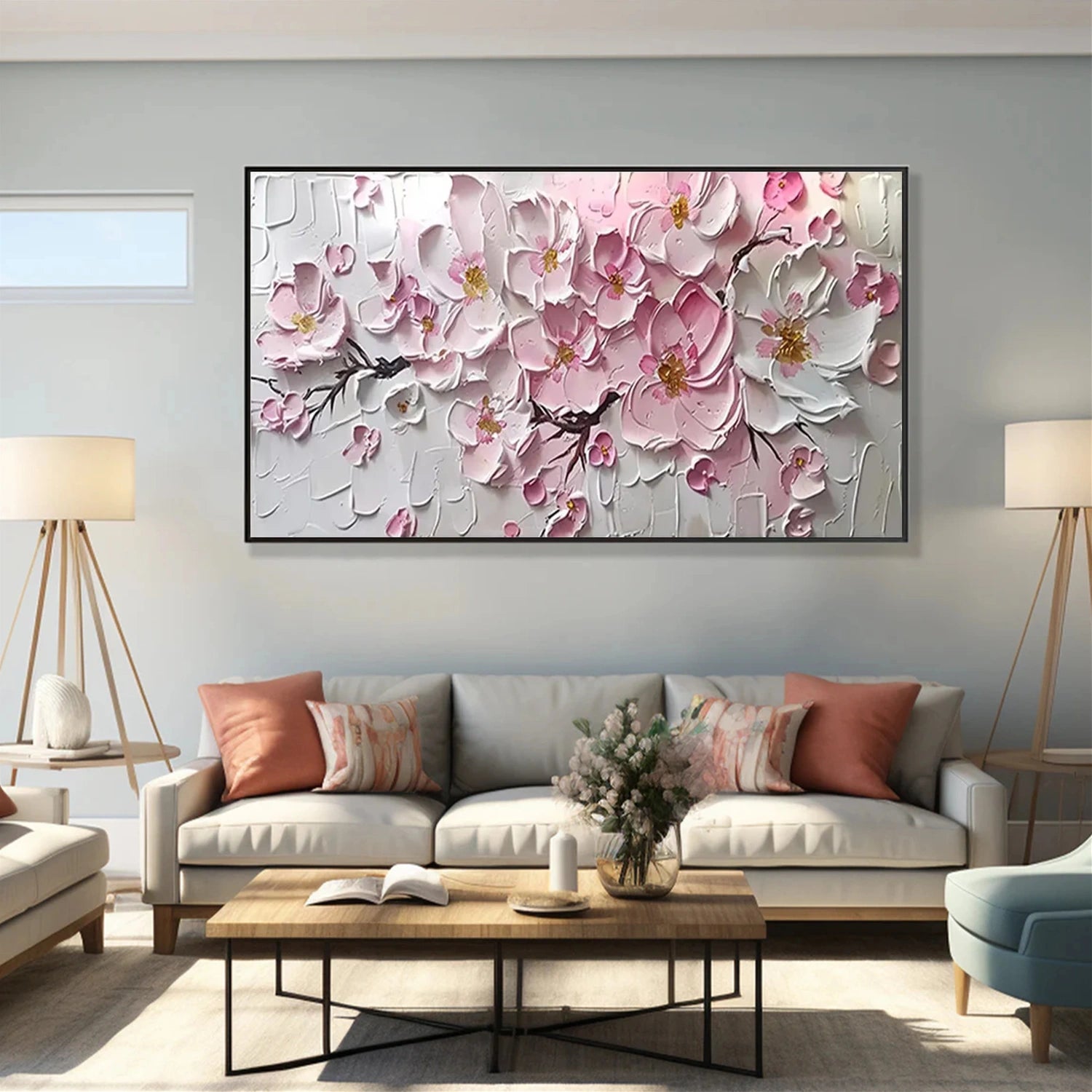 Flower & Tree Abstract Texture Canvas Art #FT 298