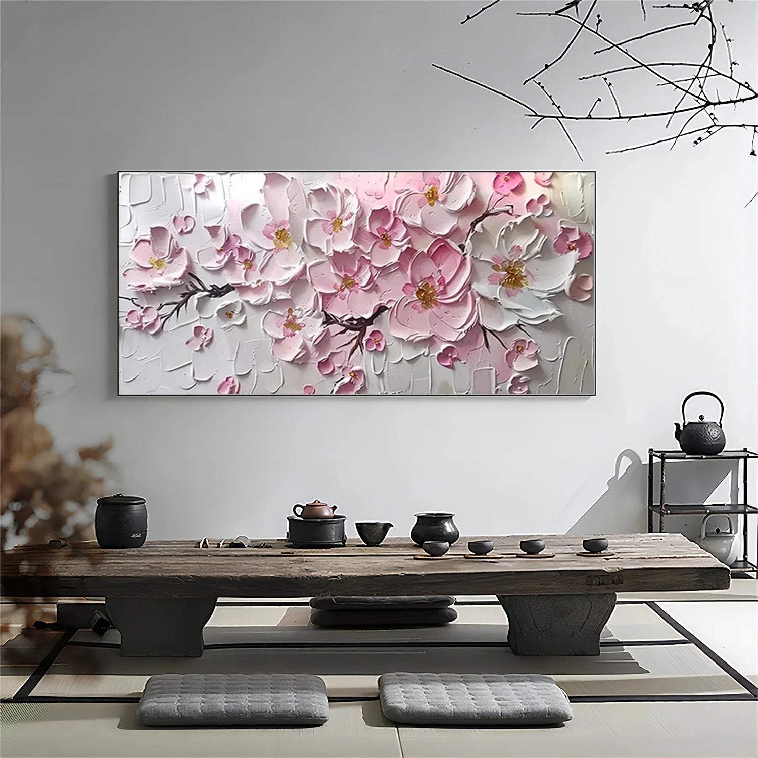 Flower & Tree Abstract Texture Canvas Art #FT 298